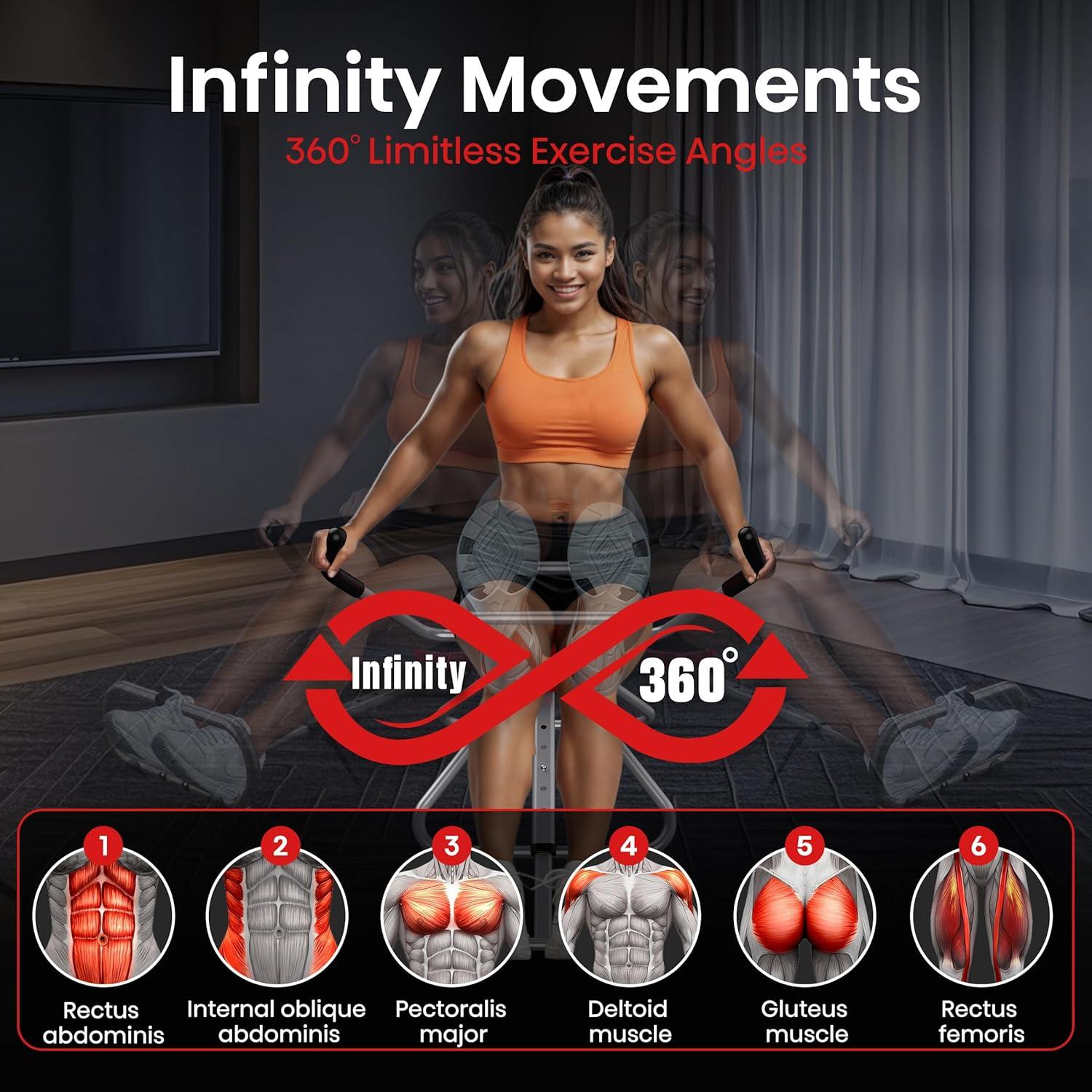 Máquina de Ejercicio Abdominal ZIWWVY AB SWING INFINITY Plegable