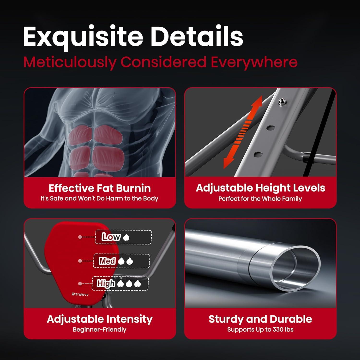 Máquina de Ejercicio Abdominal ZIWWVY AB SWING INFINITY Plegable