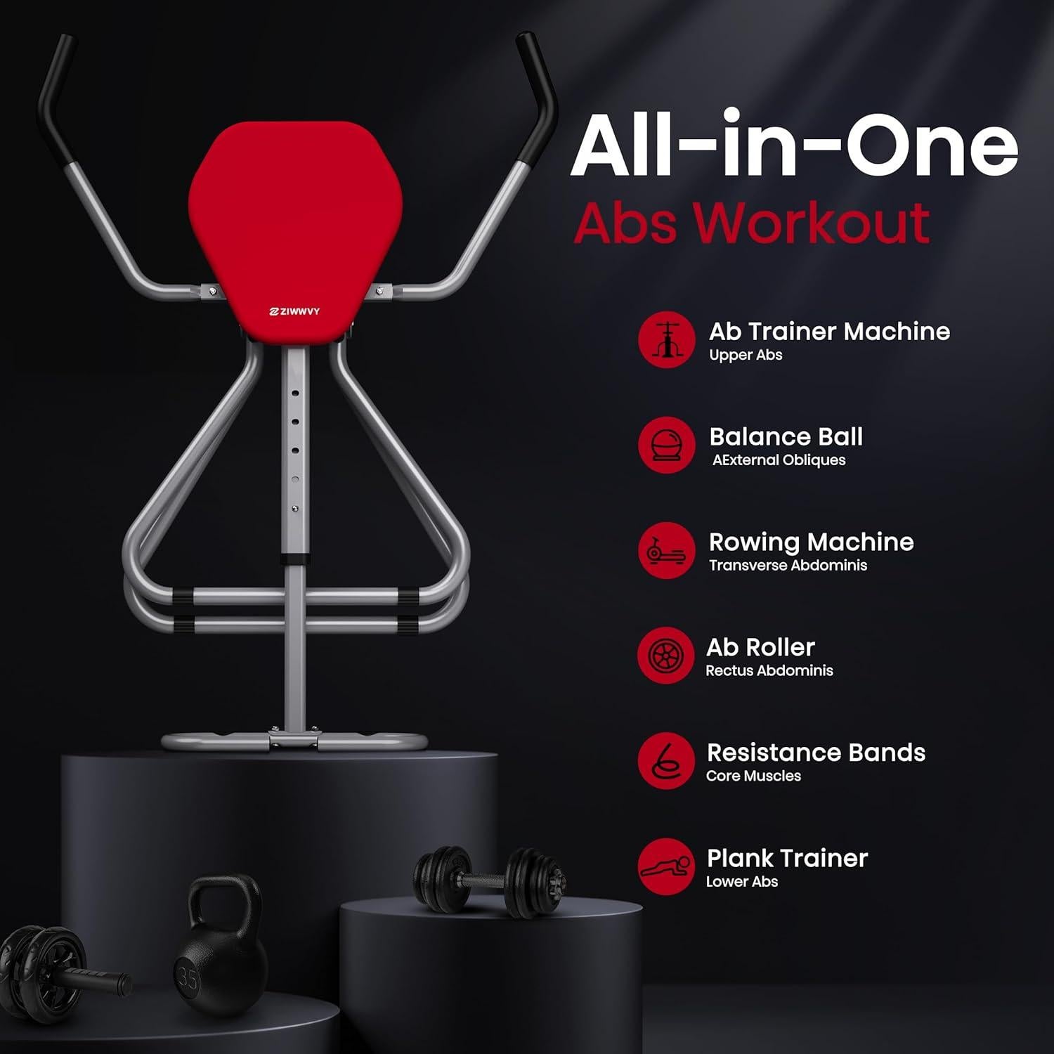 Máquina de Ejercicio Abdominal ZIWWVY AB SWING INFINITY Plegable