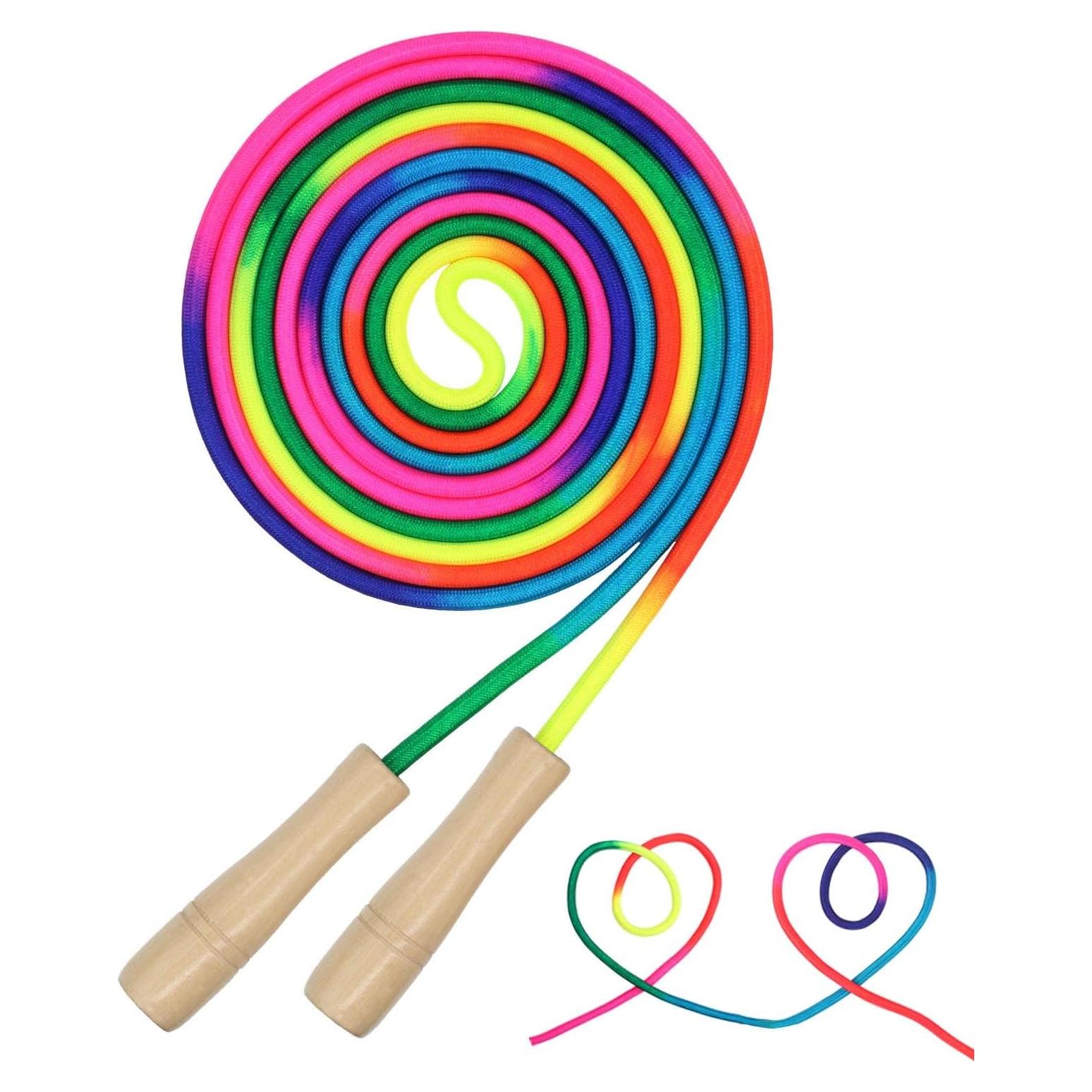 Cuerda de saltar ajustable AUMCDIK 5 m con mangos de madera