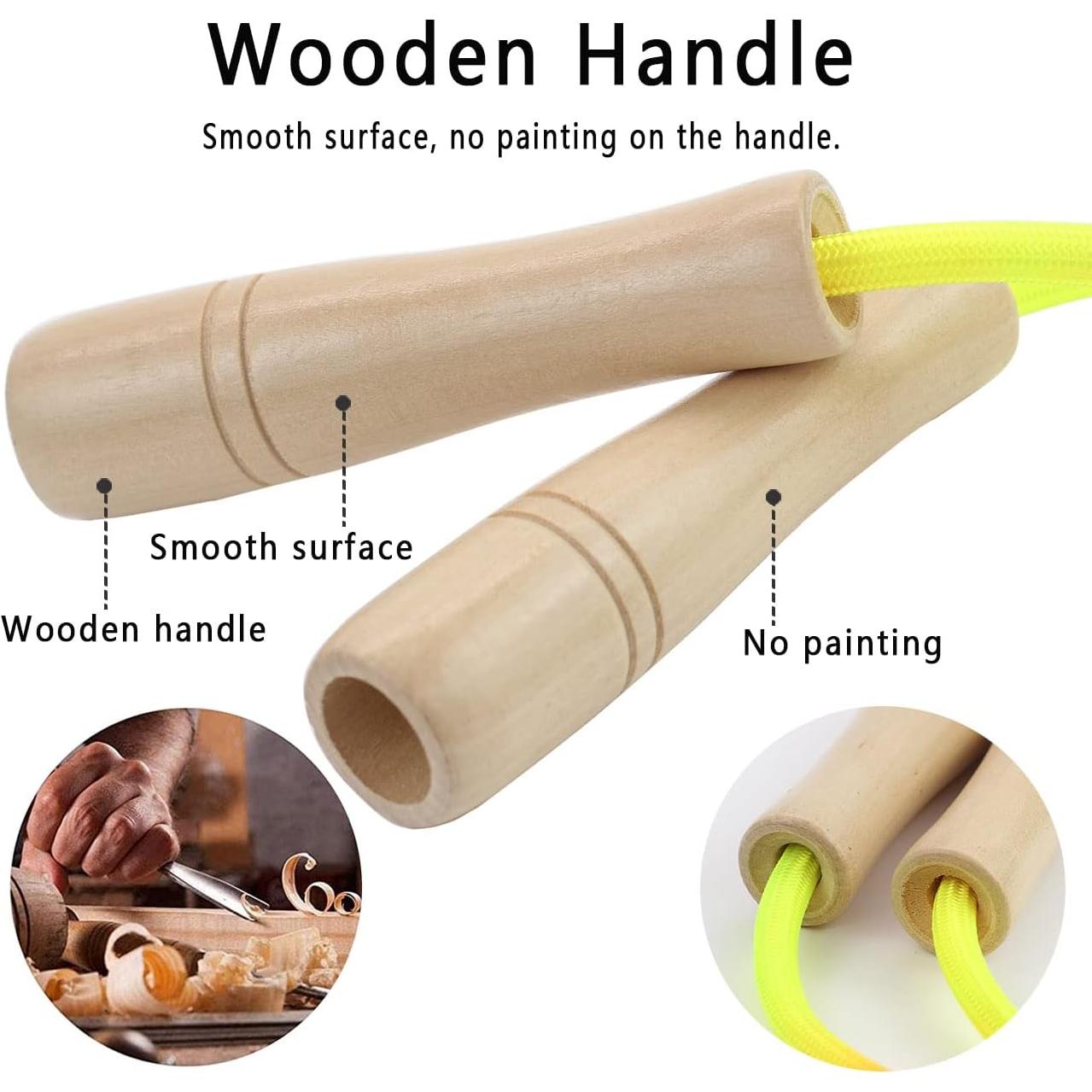 Cuerda de saltar ajustable AUMCDIK 5 m con mangos de madera