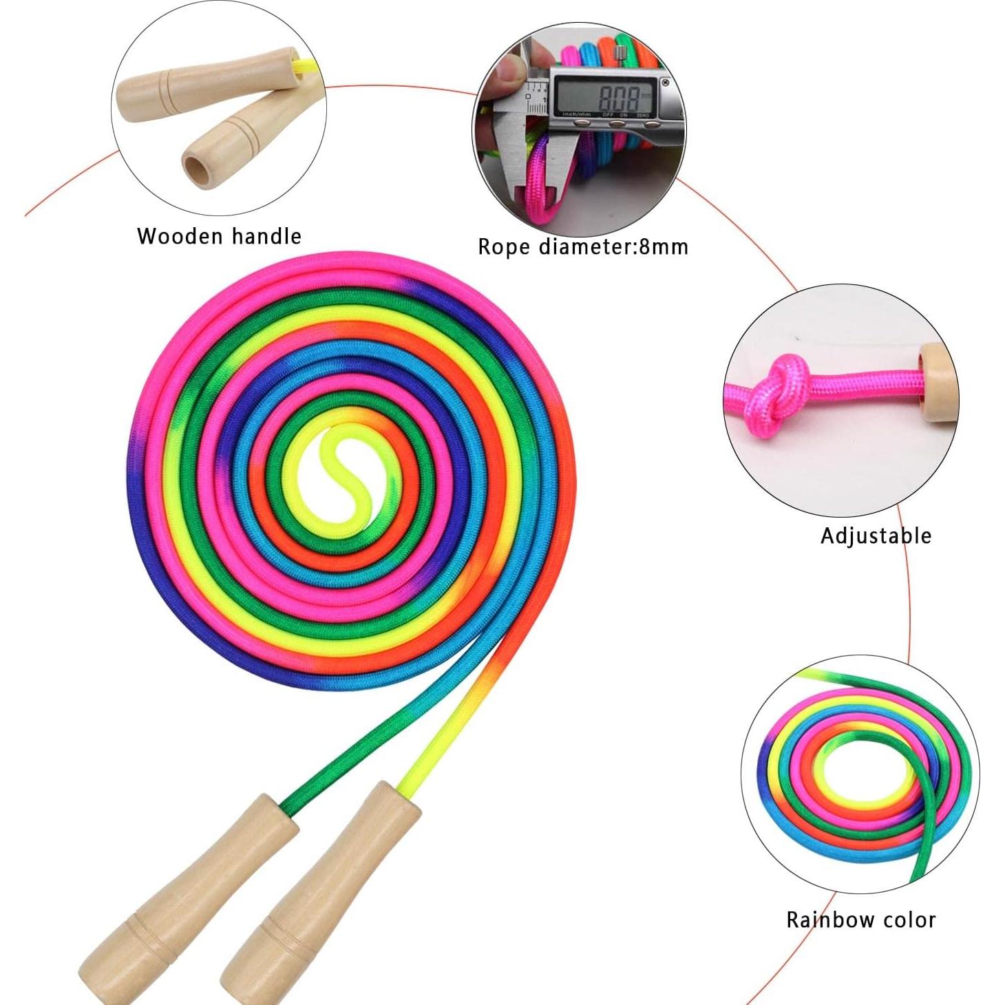 Cuerda de saltar ajustable AUMCDIK 5 m con mangos de madera