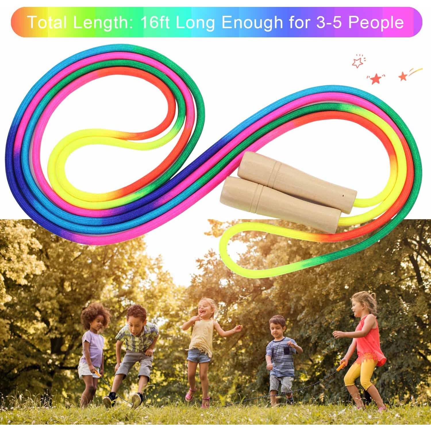 Cuerda de saltar ajustable AUMCDIK 5 m con mangos de madera