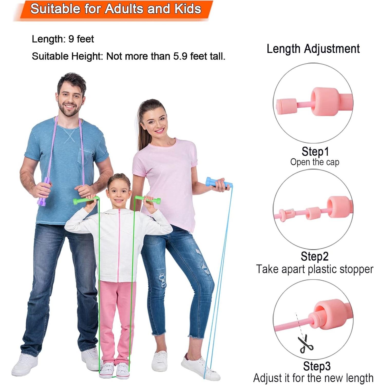 Cuerda de Saltar Ajustable HAFUZIYN - Paquete de 6 Colores