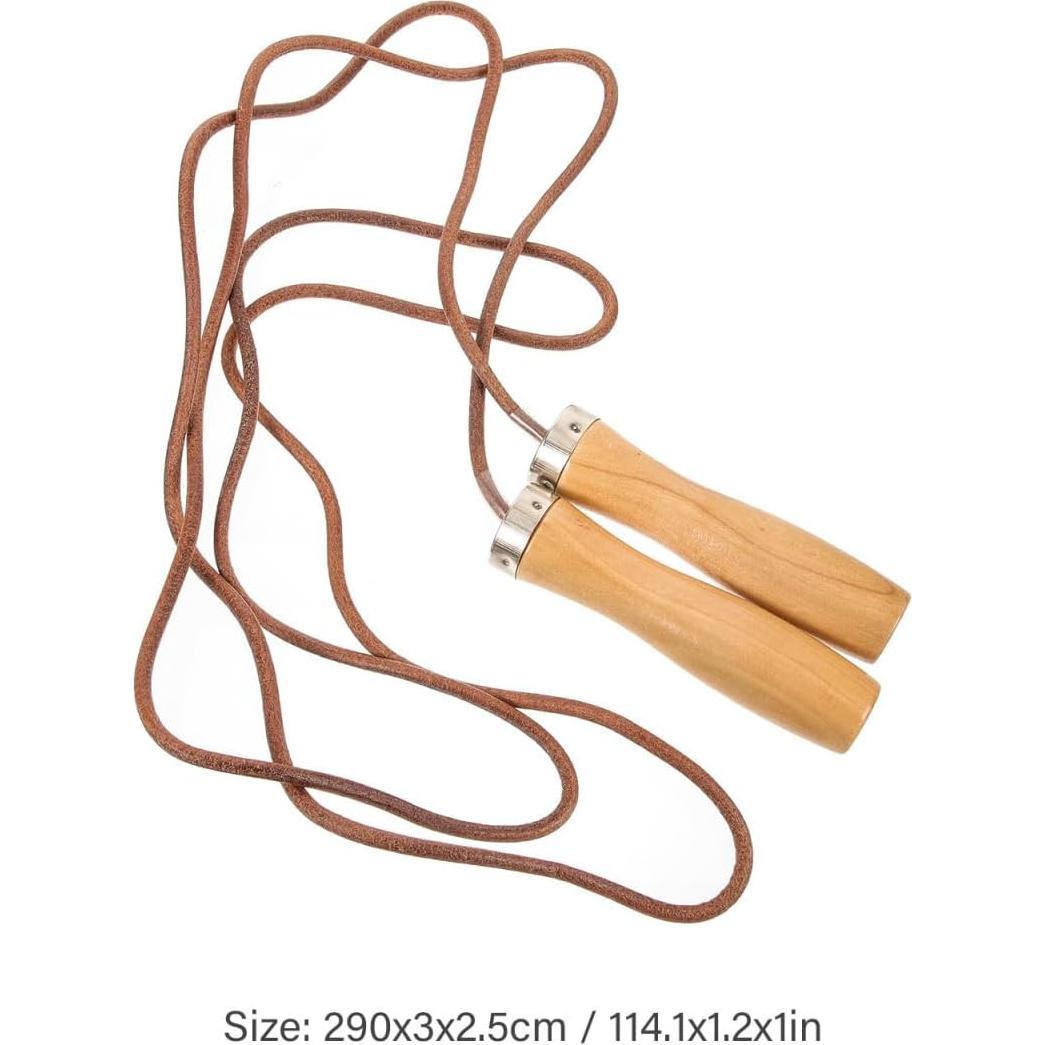 Cuerda de Saltar Toddmomy de Madera y Cuero para Fitness