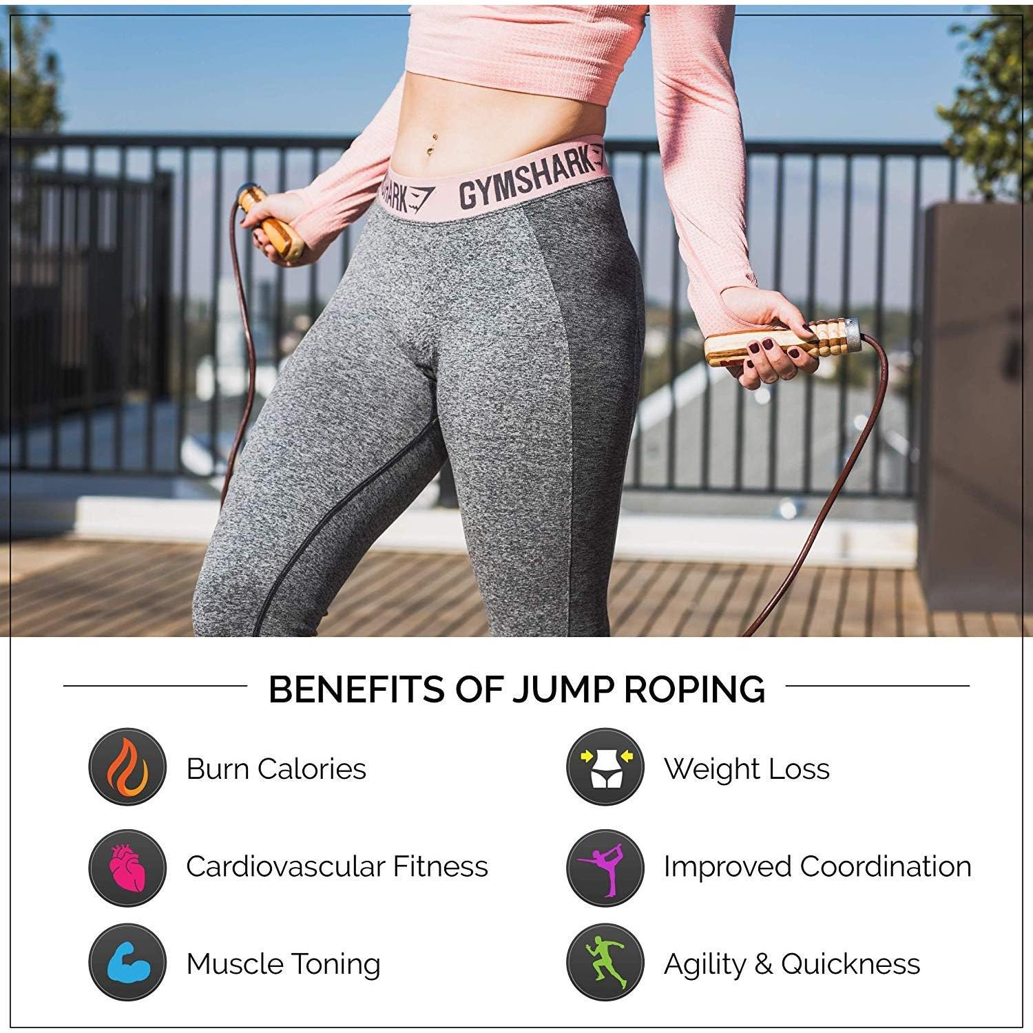 Cuerda de Salto MRX 2.74m para Fitness y Boxeo con Mangos de Madera