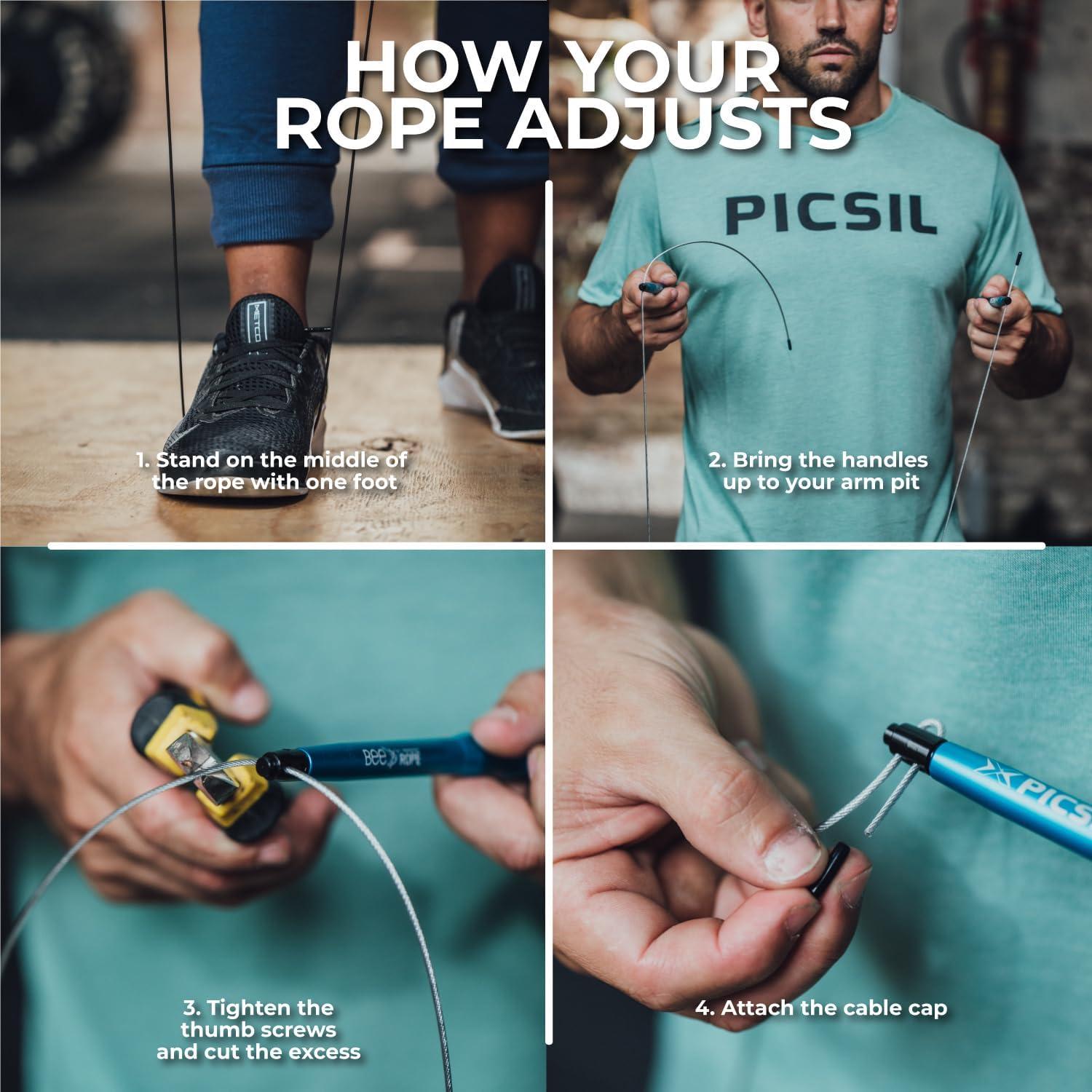 Cuerda de Salto PICSIL Bee - Aluminio, Doble Rodamiento, 200g