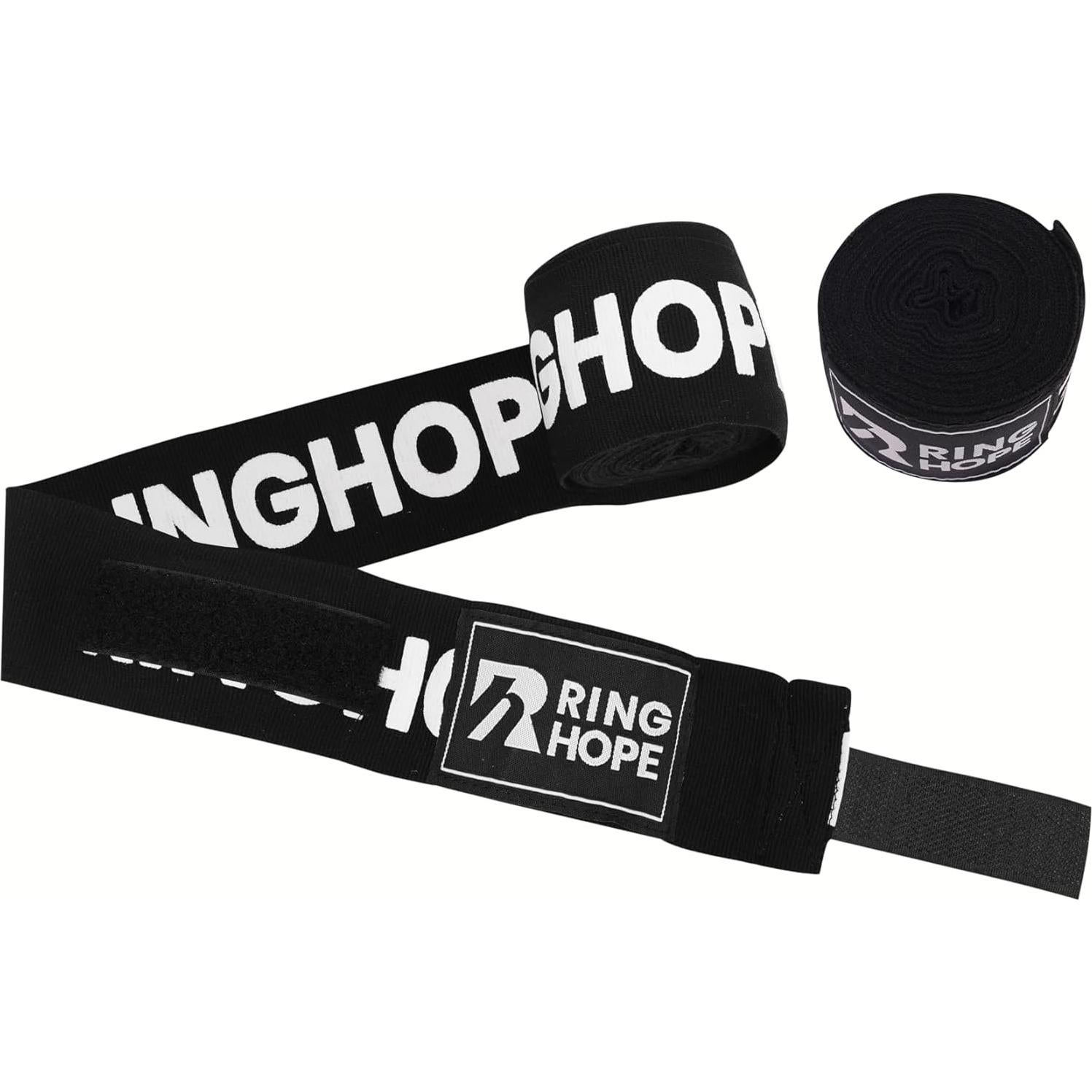 Envolturas de Mano Ring Hope 180" Negras - Boxeo, MMA, Muay Thai