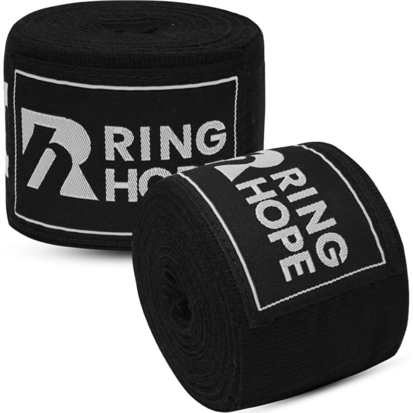 Envolturas de Mano Ring Hope 180" Negras - Boxeo, MMA, Muay Thai