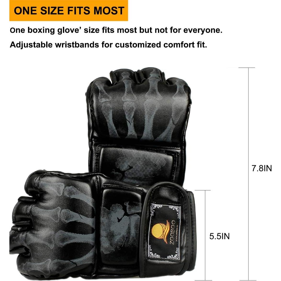 Guantes de Boxeo MMA ZooBoo Talla Única con Banda Ajustable