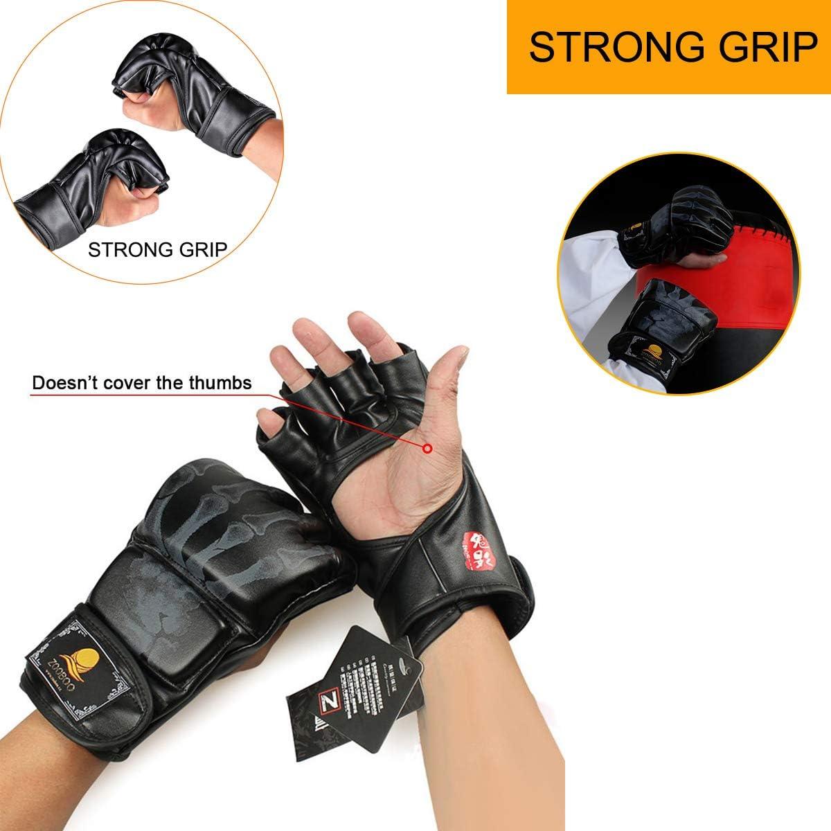 Guantes de Boxeo MMA ZooBoo Talla Única con Banda Ajustable