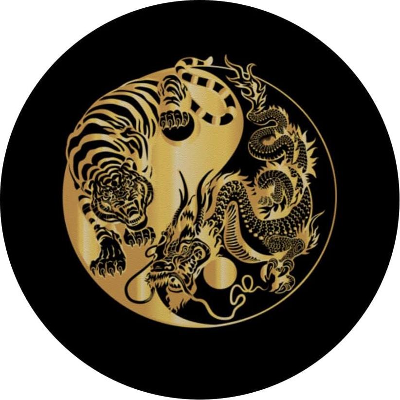 PopSockets PopGrip Yin Yang Tigre Dragón Oro Intercambiable