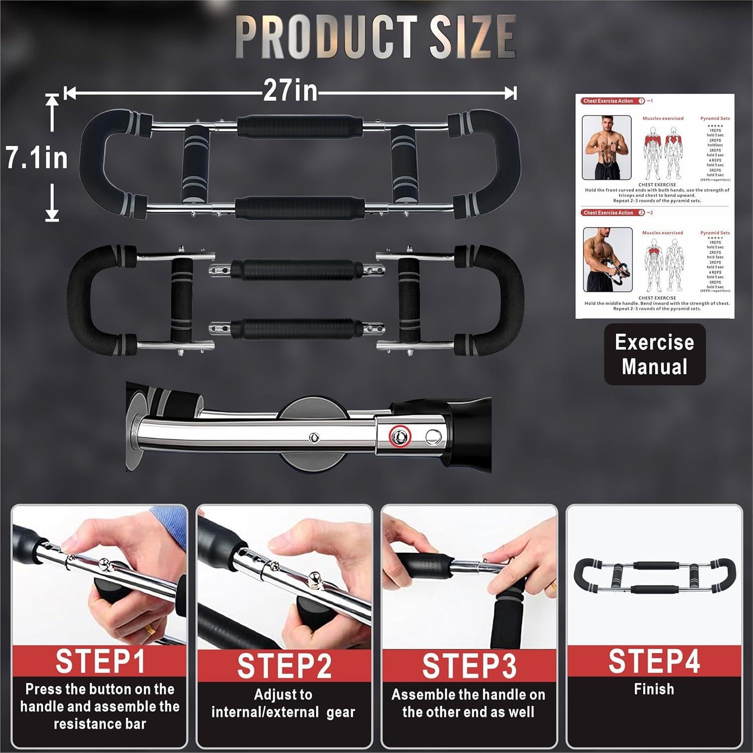 Entrenador de Brazos Rhewatin BLQ01 con Resistencia Ajustable