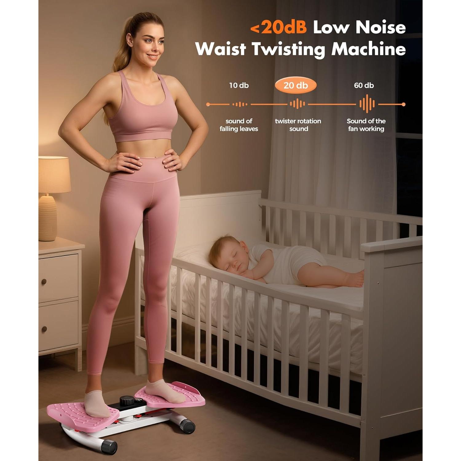 Máquina de Giros de Cintura RENRUI NYP-PINK 300kg Silenciosa