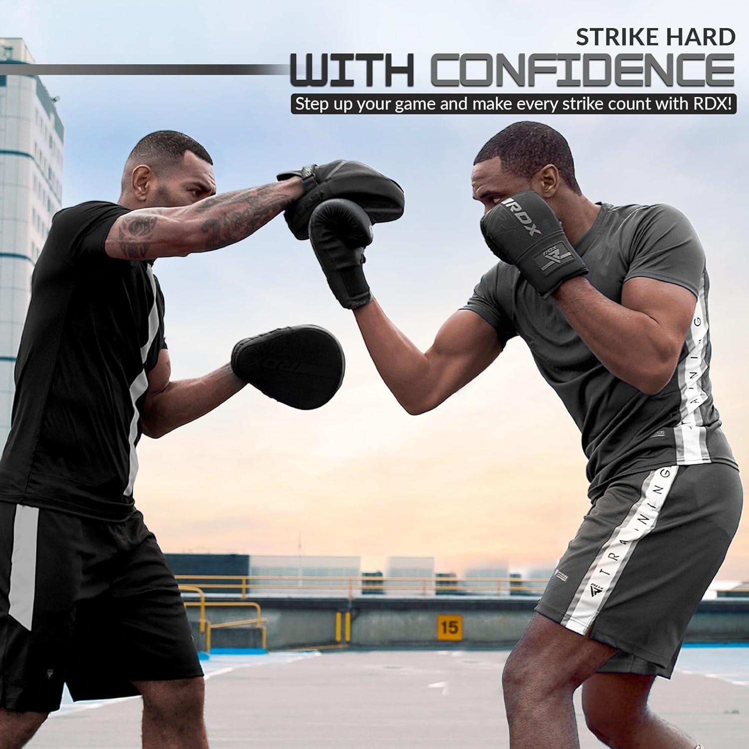 Guantes de Boxeo RDX-BMR-F6MW, Cuero Maya, Medianos, Unisex