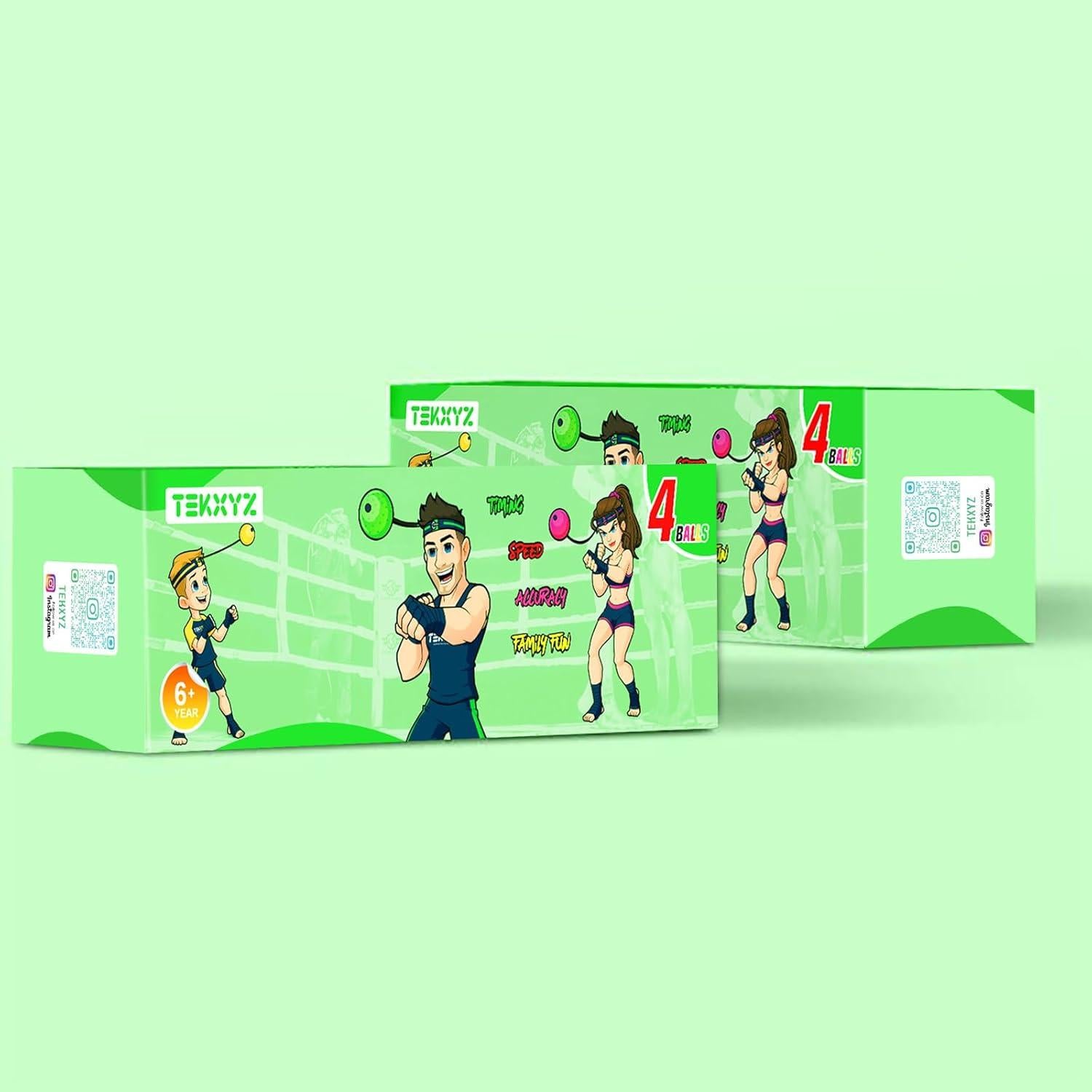 Paquete Familiar TEKXYZ Boxing - 2 Cintas + 4 Pelotas de Entrenamiento
