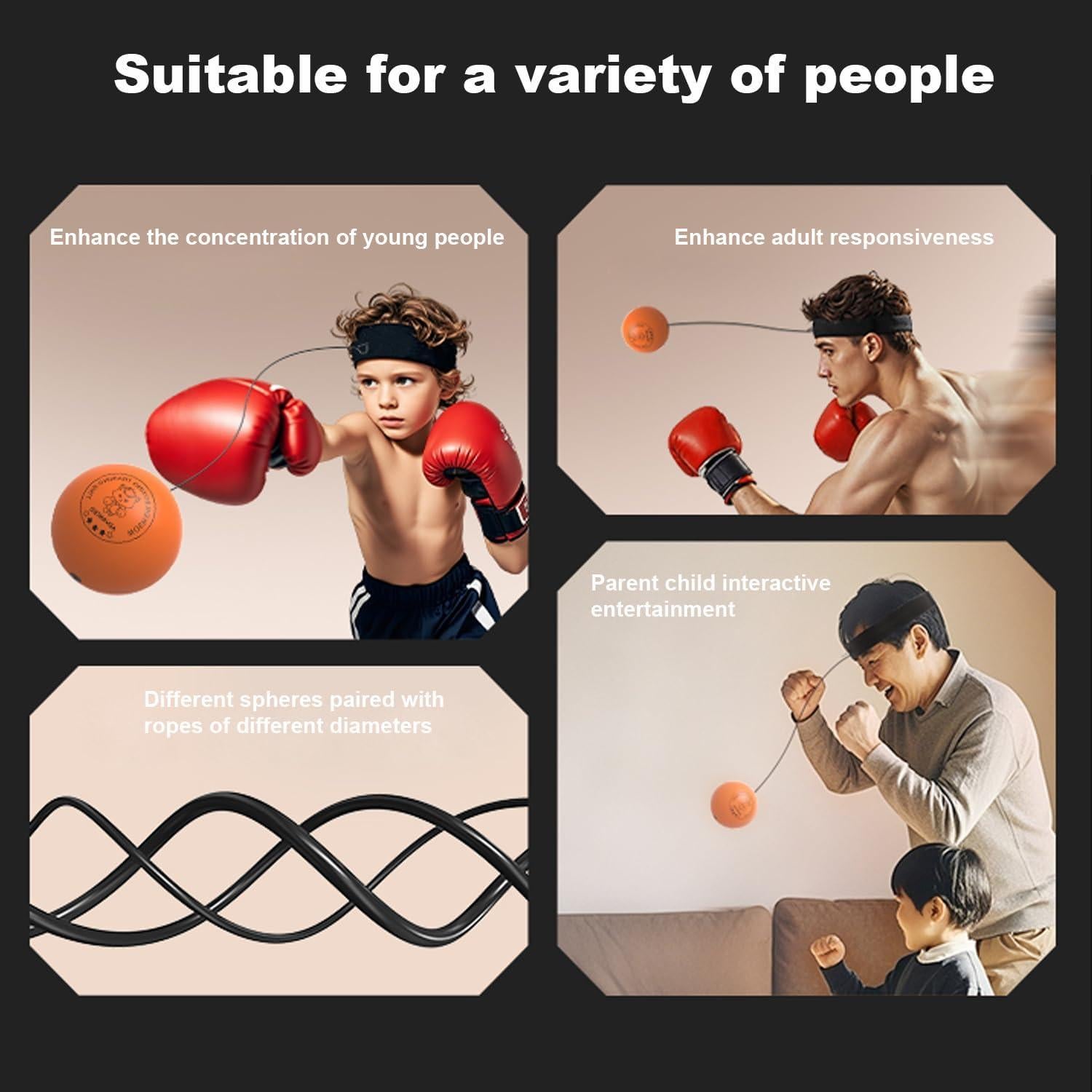 Bola de Boxeo de Reflexión WOSWEIR BO0029 - Entrenamiento Agilidad y Coordinación