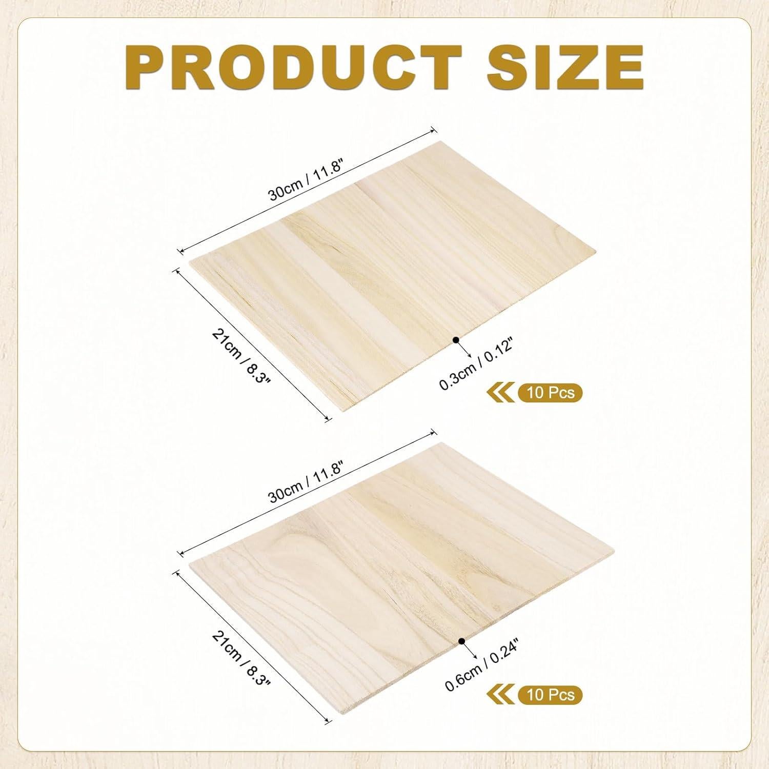 Tableros de Romper de Madera PATIKIL 30x22cm Paquete 20