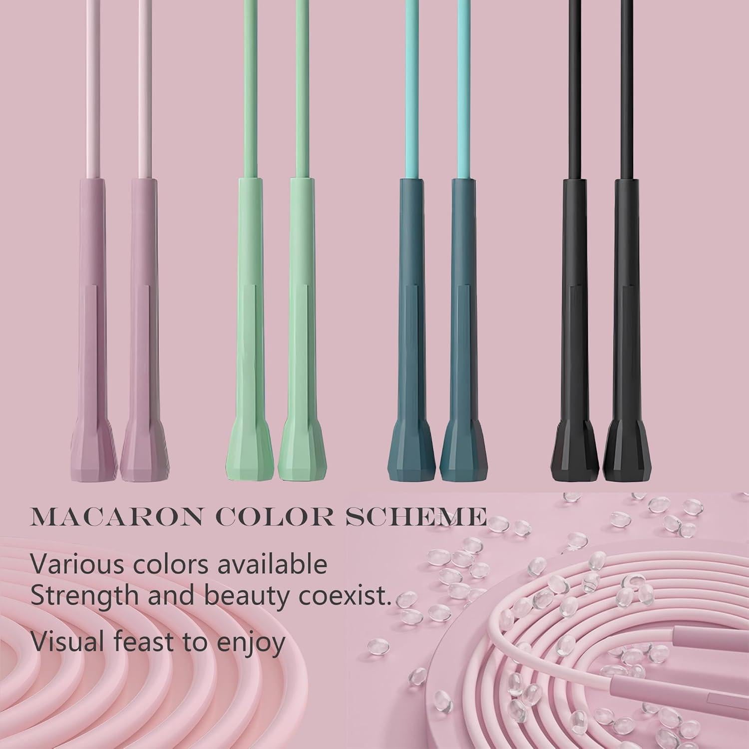 Cuerda de Saltar Ajustable GSMIEY para Niños y Adultos - PVC