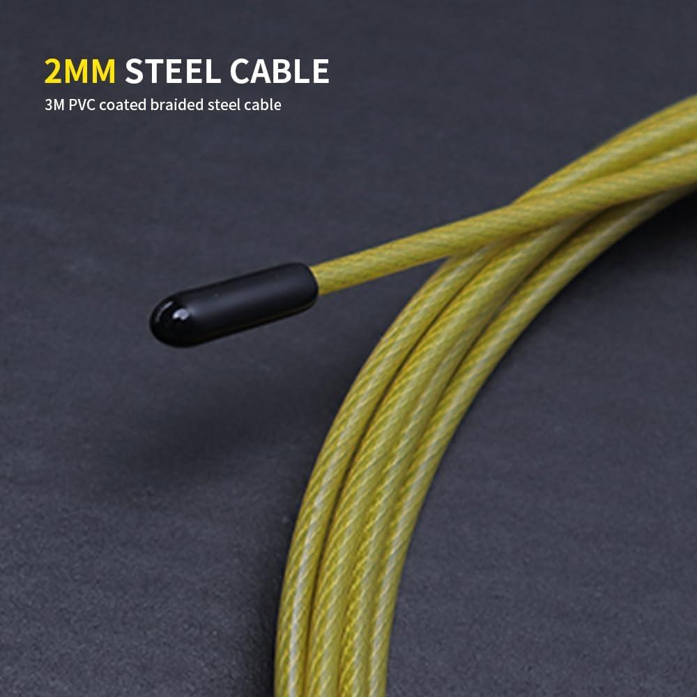 Cuerda de Salto Rápida Hererope Ajustable 3m para Fitness