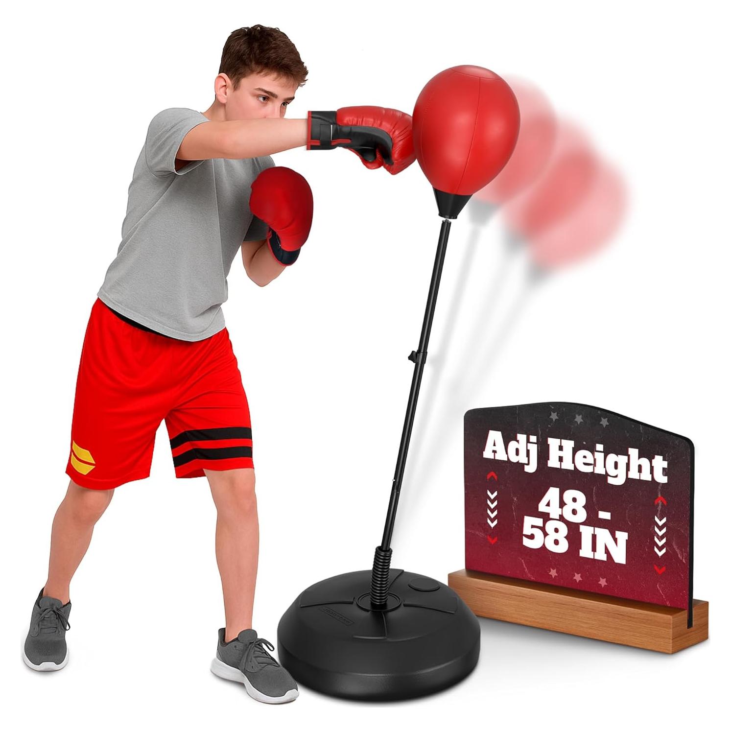 Saco de Boxeo con Soporte BURIUS 147 cm Ajustable + Guantes