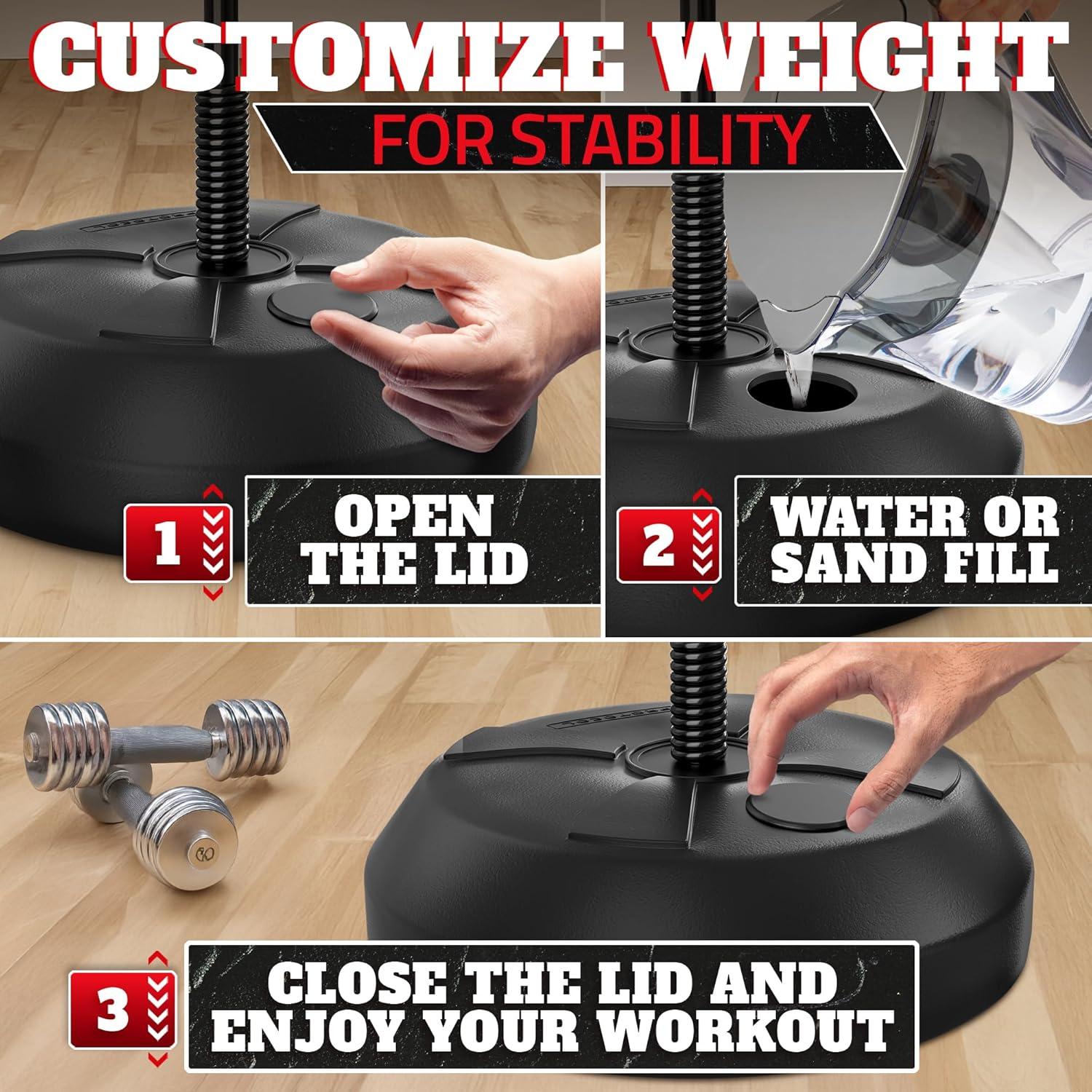 Saco de Boxeo con Soporte BURIUS 147 cm Ajustable + Guantes