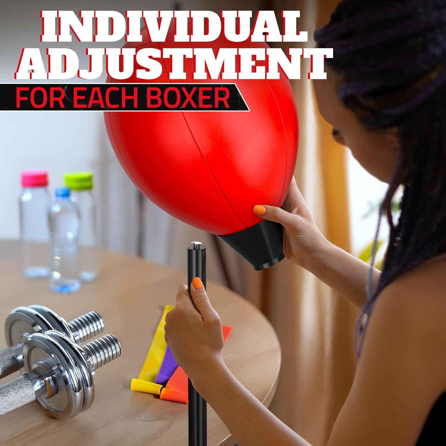 Saco de Boxeo con Soporte BURIUS 147 cm Ajustable + Guantes