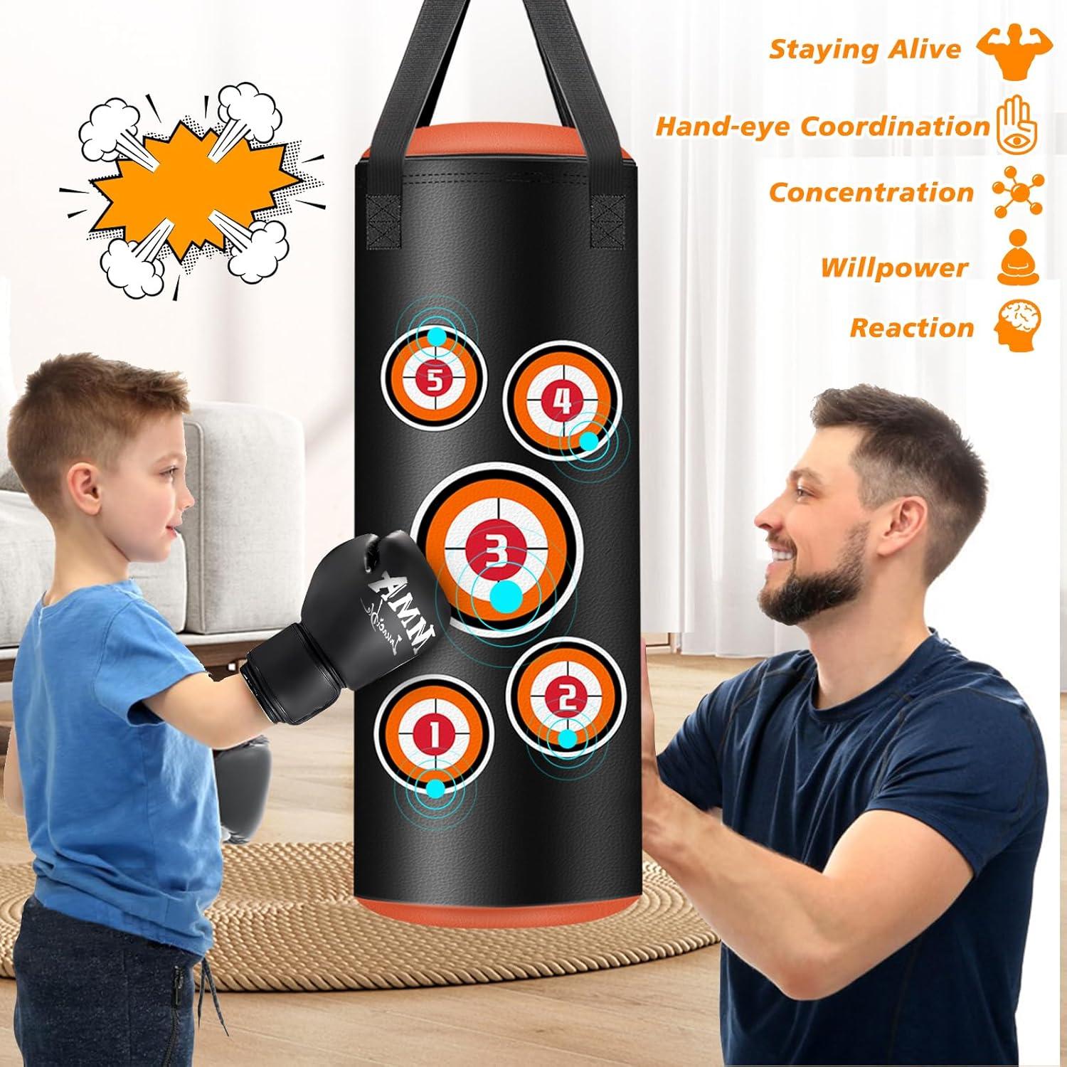 Saco de Boxeo Colgante YORWHIN 2FT PU para Niños con Guantes
