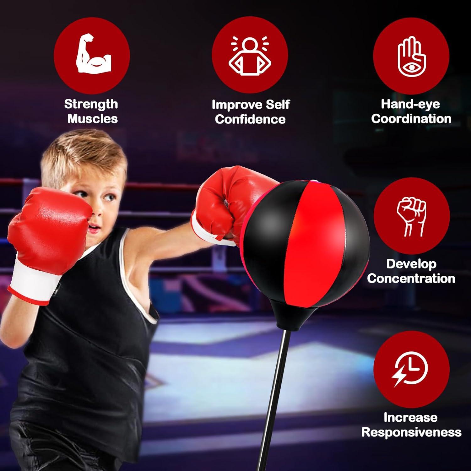 Saco de Boxeo para Niños Woyebaby con Guantes y Soporte Ajustable