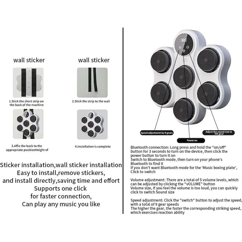 Máquina de Boxeo Musical Inteligente DentJet con Guantes