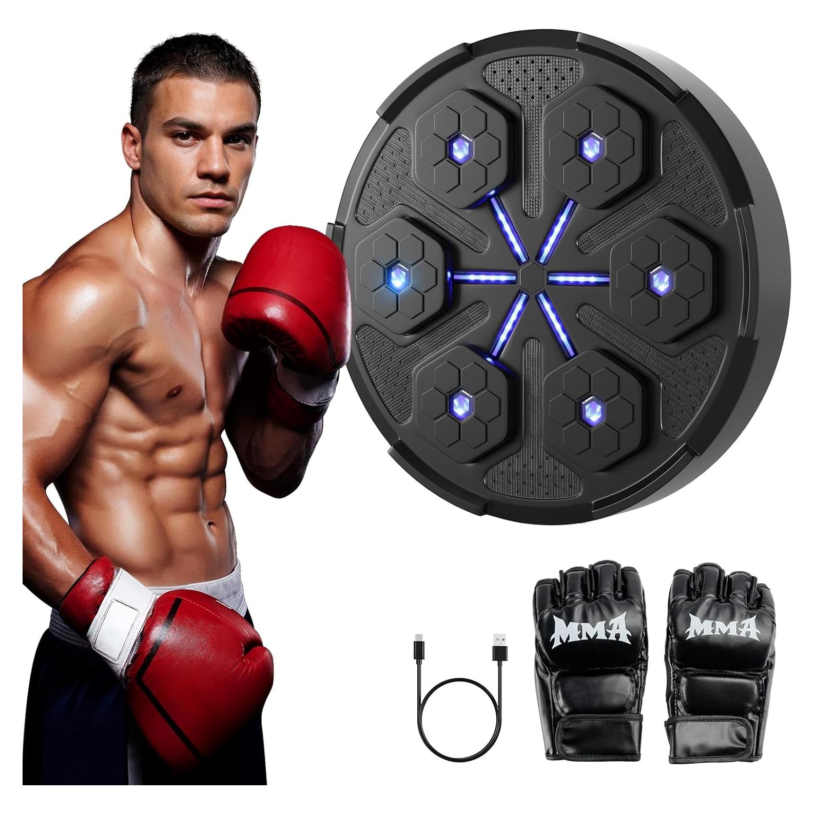 Máquina de Boxeo Musical Bruce & Shark con Guantes - Entrenador Inteligente