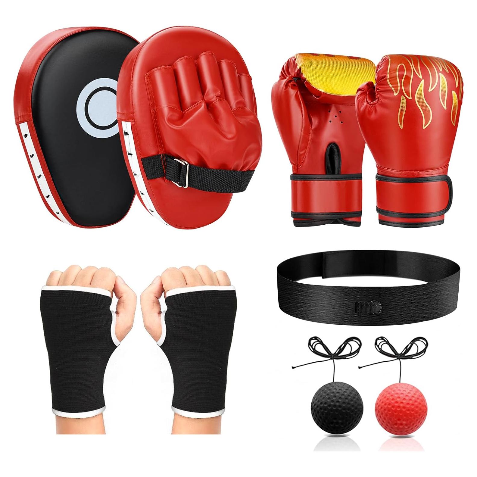 Juego de Guantes de Boxeo YORWHIN para Niños - Rojo - Entrenamiento