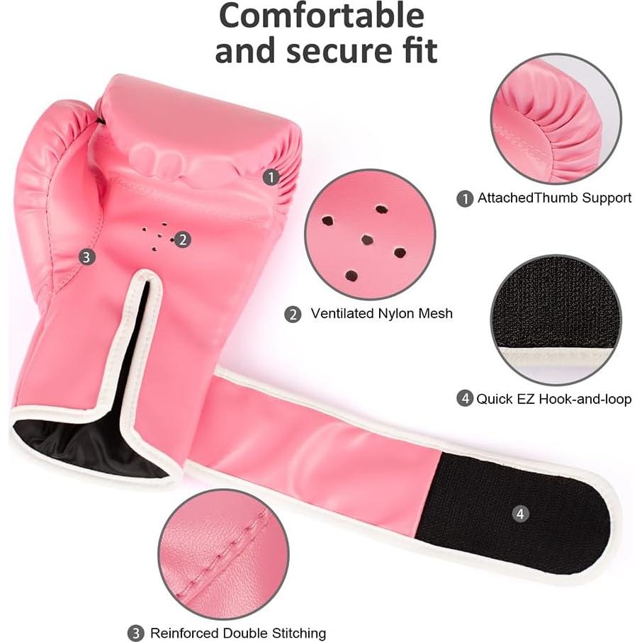 Guantes de Boxeo para Niños JUST YEARN 170g Rosa Entrenamiento