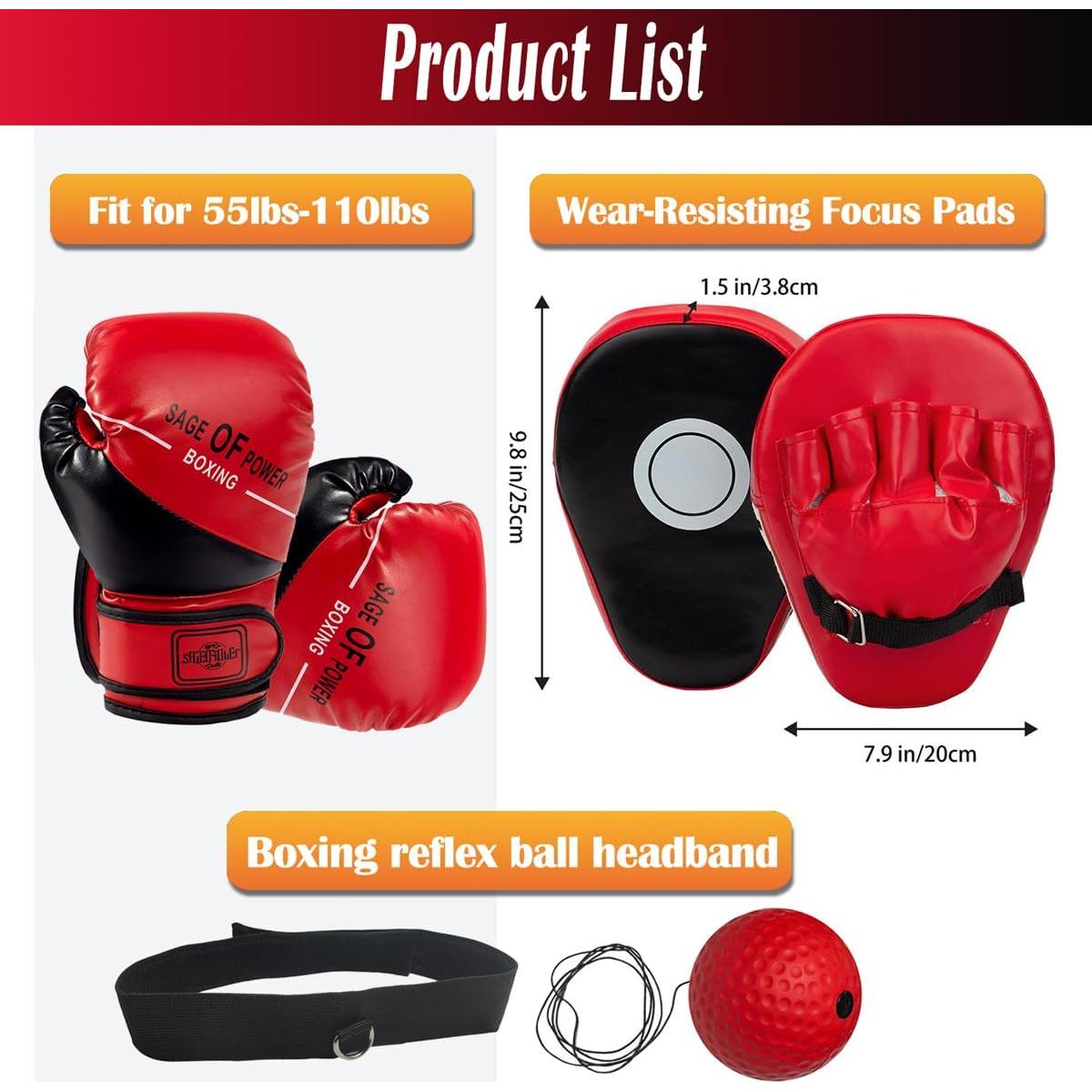Juego de Guantes de Boxeo EUMAYES 6 oz para Niños 3-12 Años