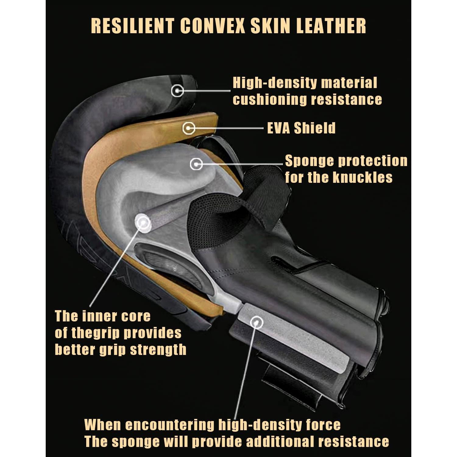 Guantes de Boxeo Yellnidd 10oz PU Sparring Unisex Negro