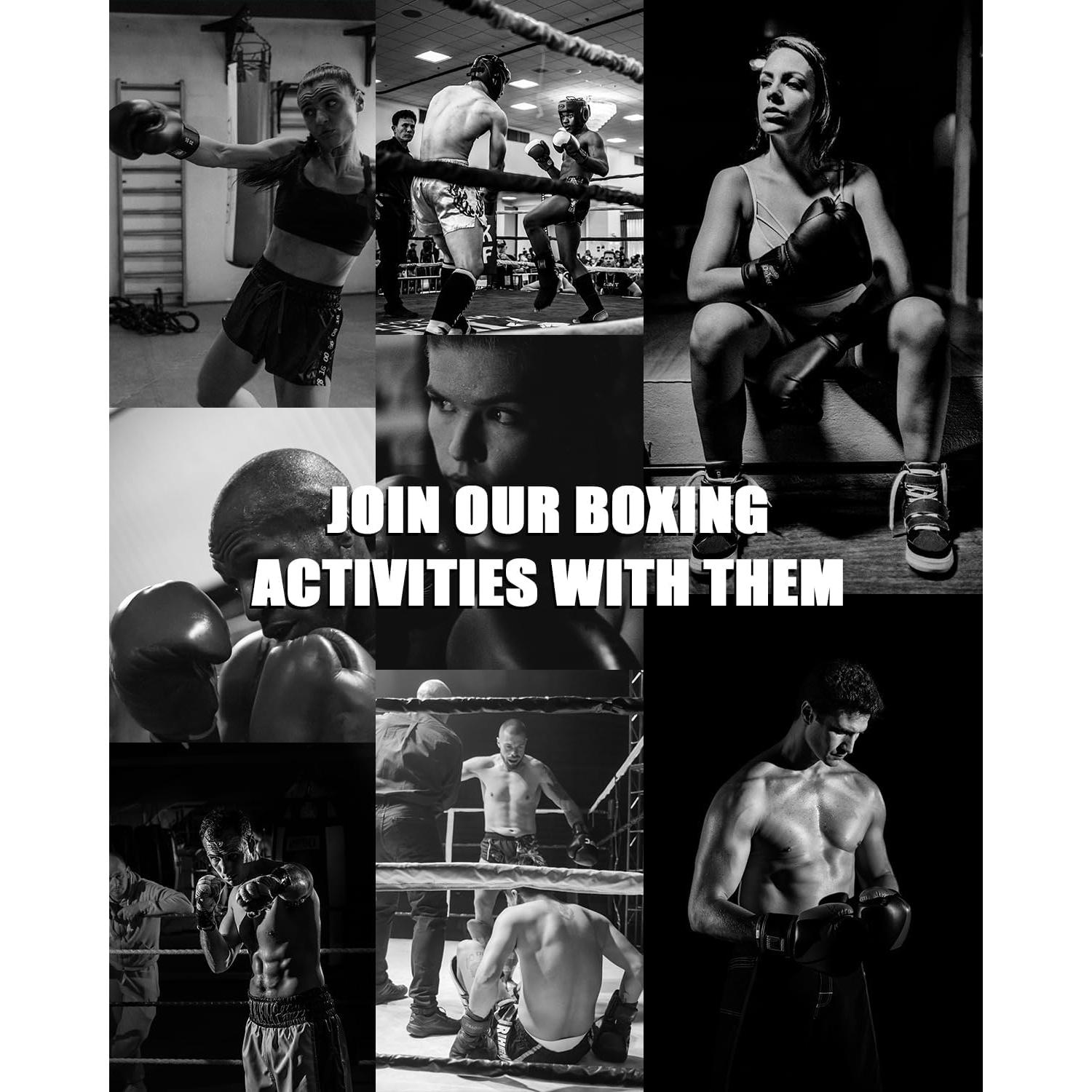 Guantes de Boxeo Yellnidd 10oz PU Sparring Unisex Negro