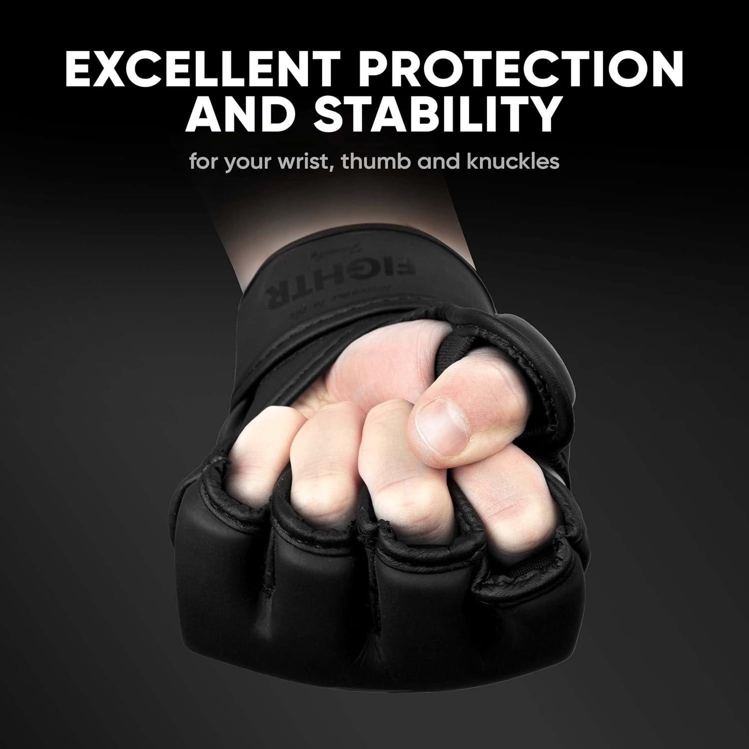 Guantes FIGHTR Pro MMA para entrenamiento unisex - Negro