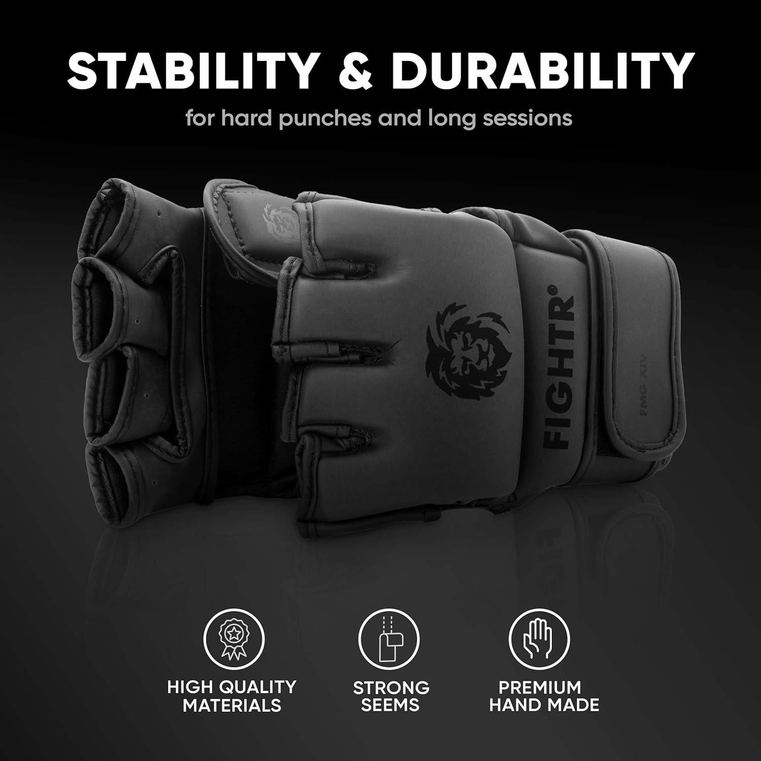 Guantes FIGHTR Pro MMA para entrenamiento unisex - Negro