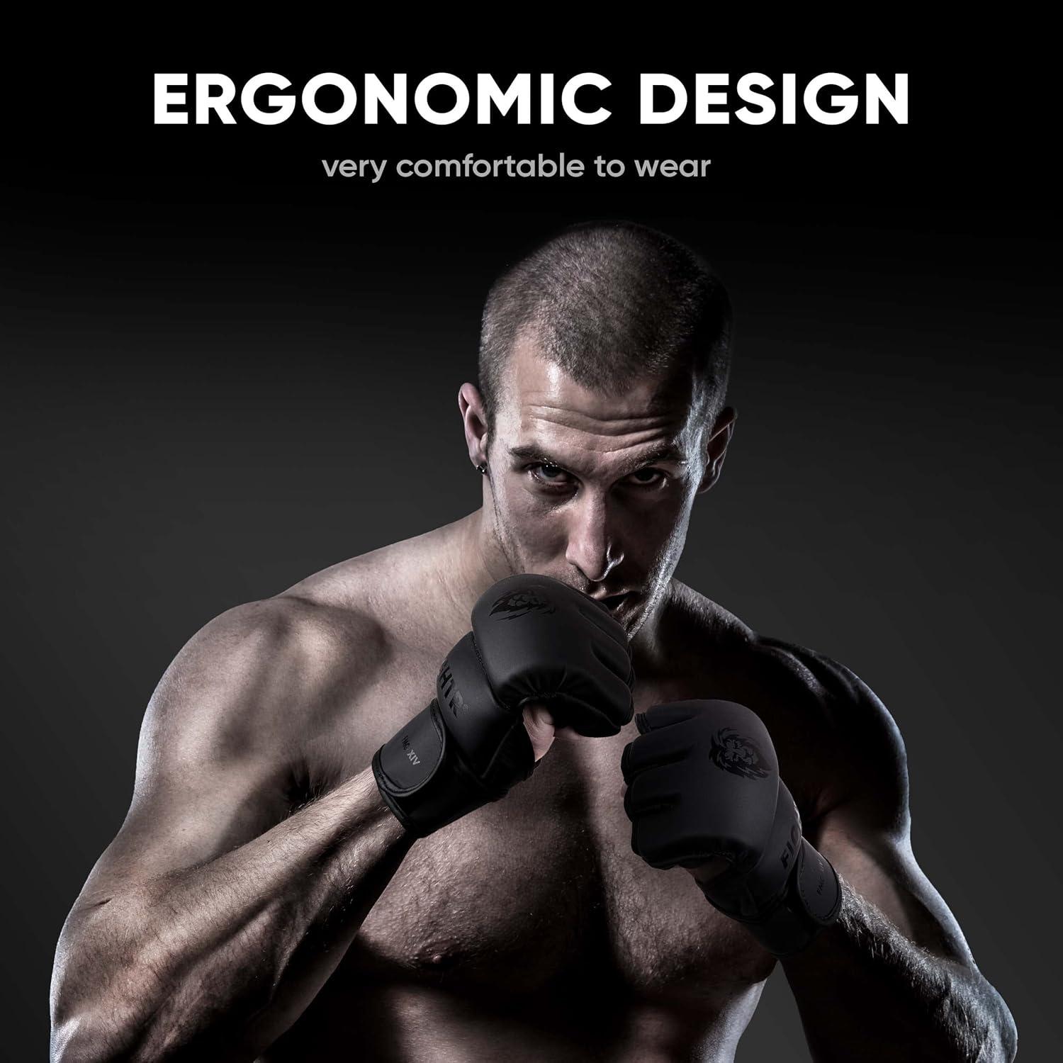 Guantes FIGHTR Pro MMA para entrenamiento unisex - Negro