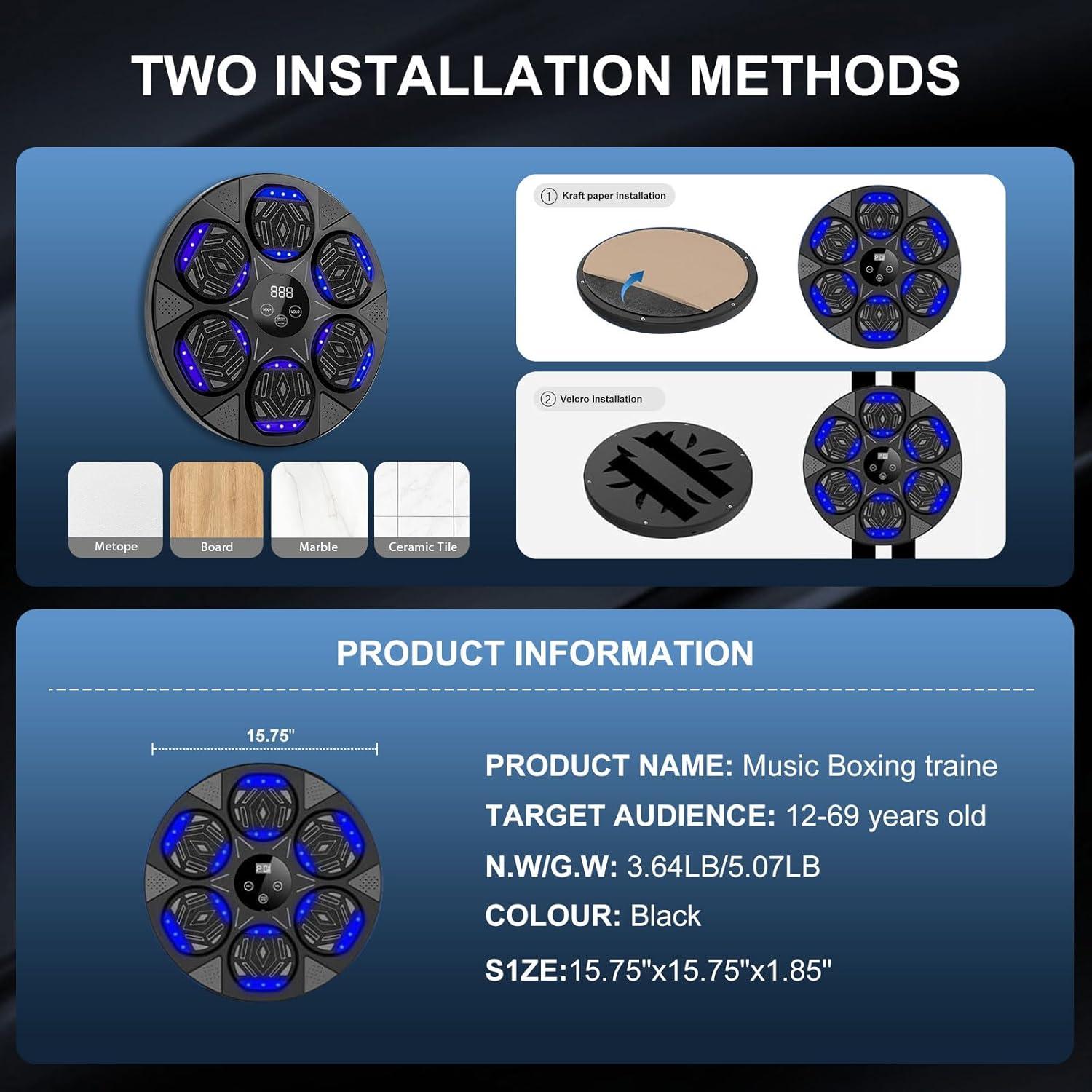 Máquina de Boxeo Musical Manchoose QJB-55, Fitness en Casa