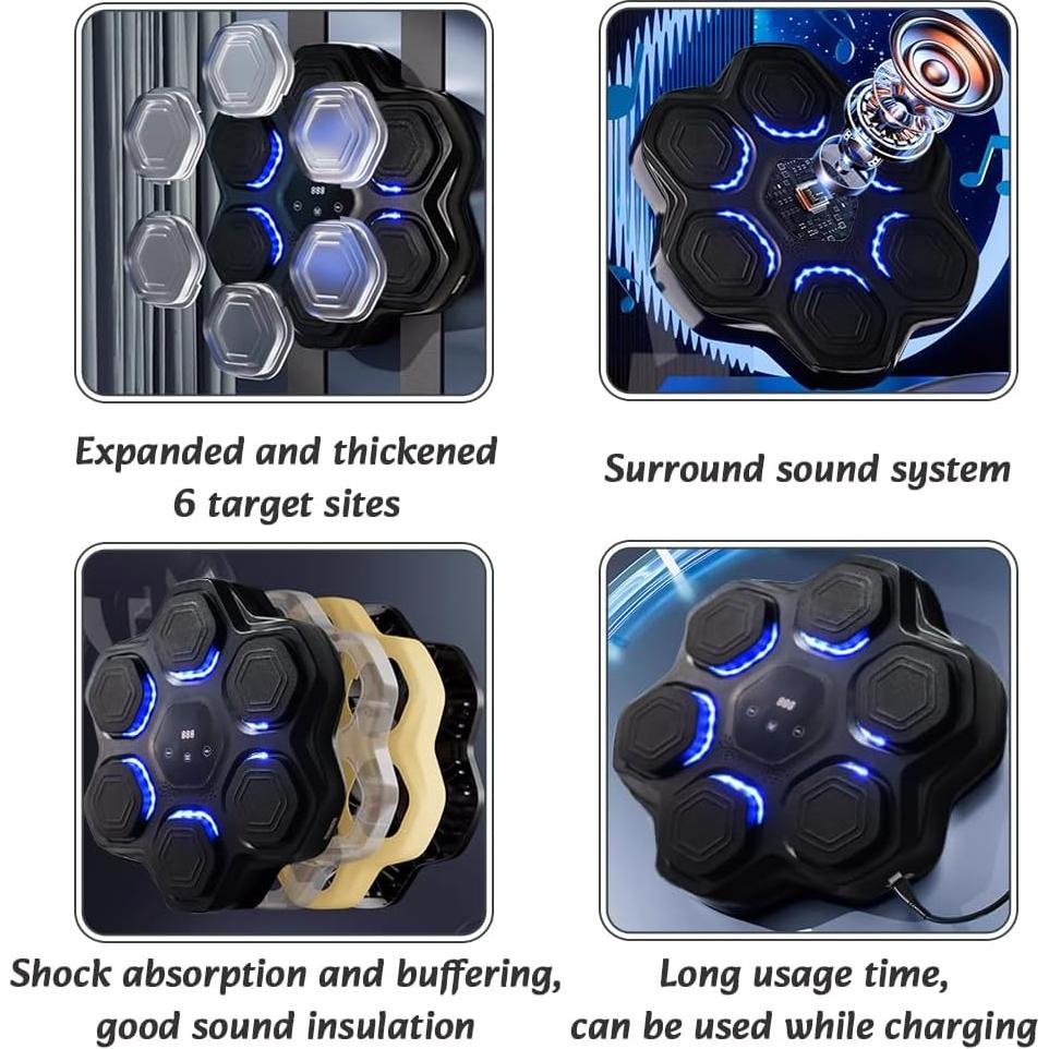 Máquina de Boxeo Musical QINFFRRMI LED Pared 2.04kg