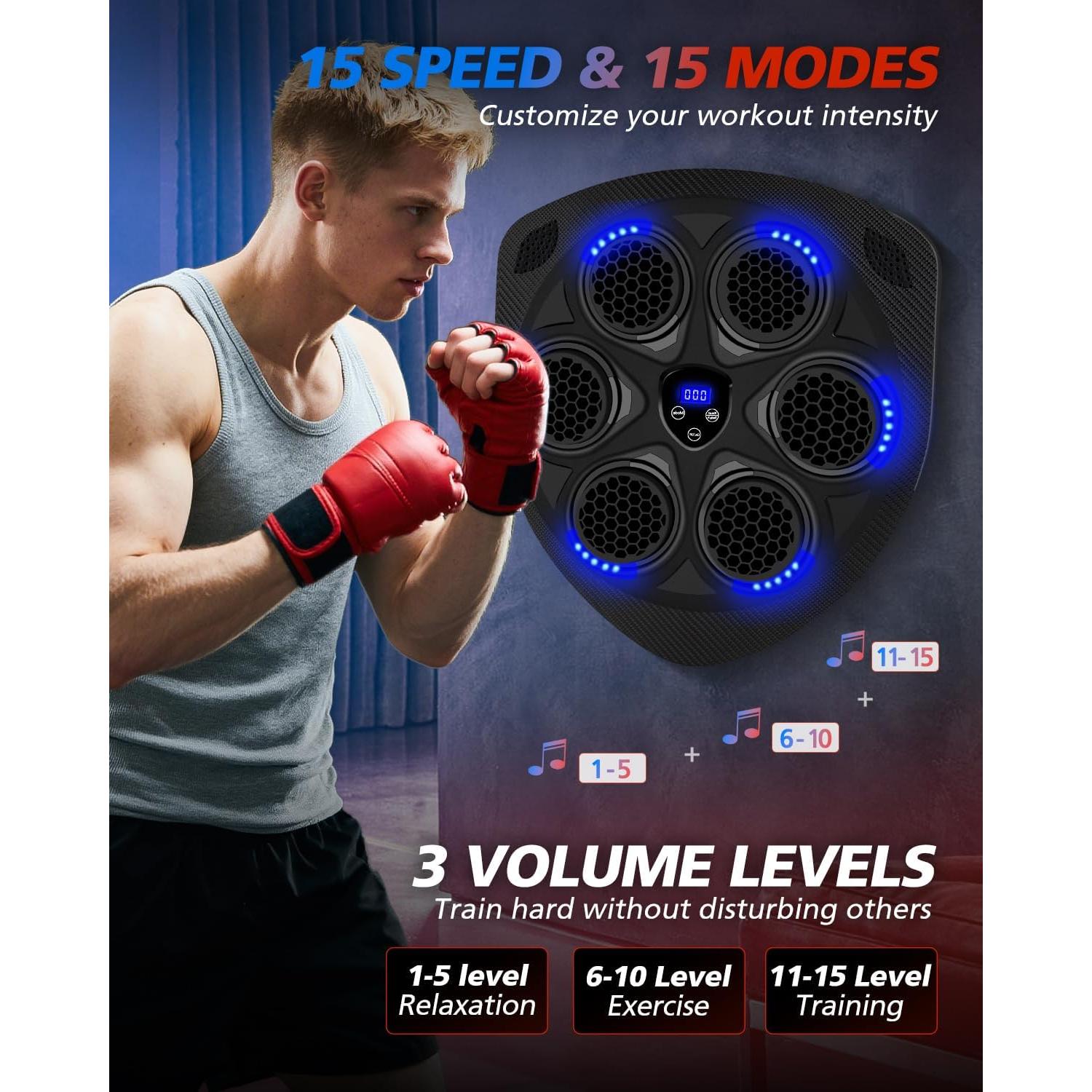 Máquina de Boxeo Musical NOVARHOME con Guantes, 15 Modos