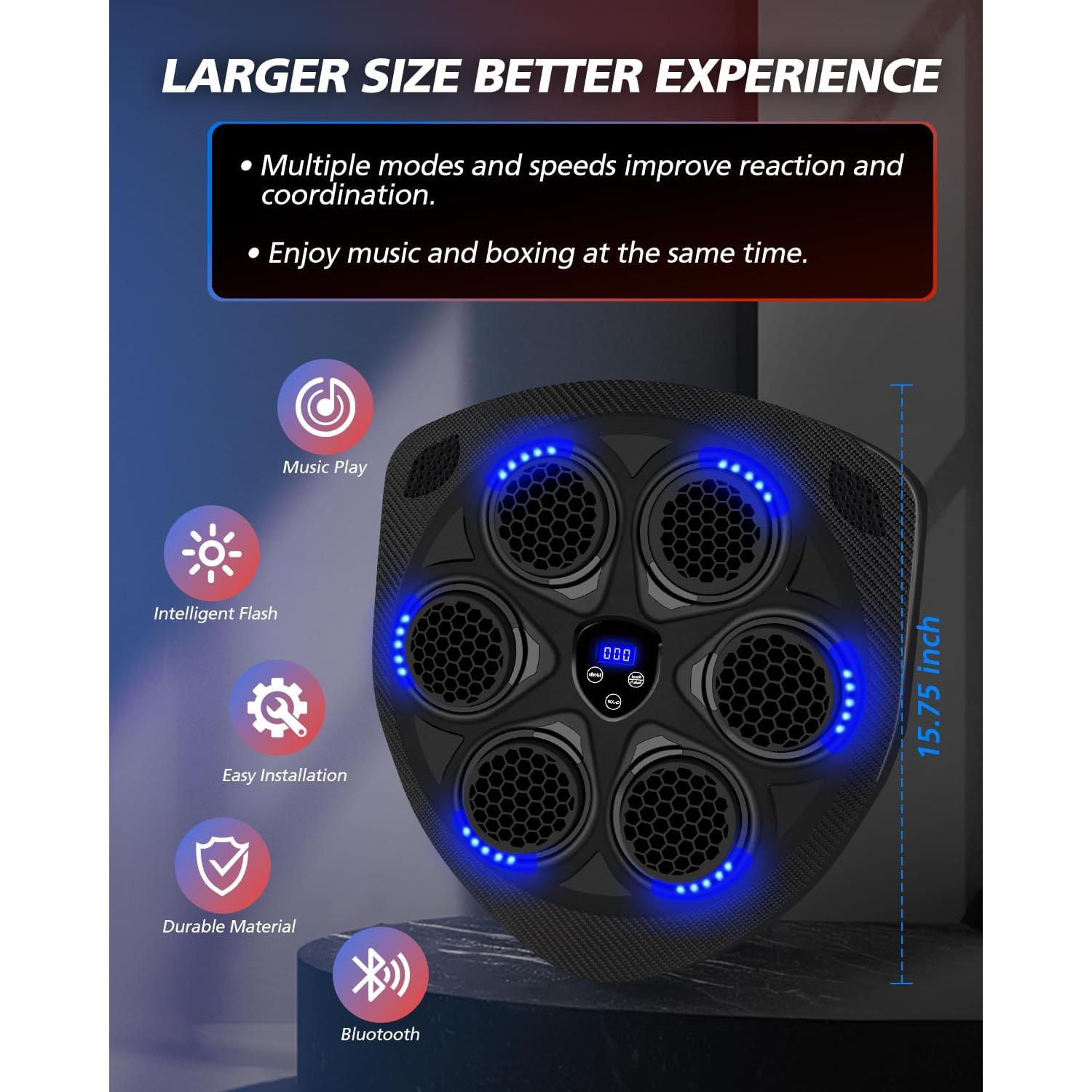 Máquina de Boxeo Musical NOVARHOME con Guantes, 15 Modos