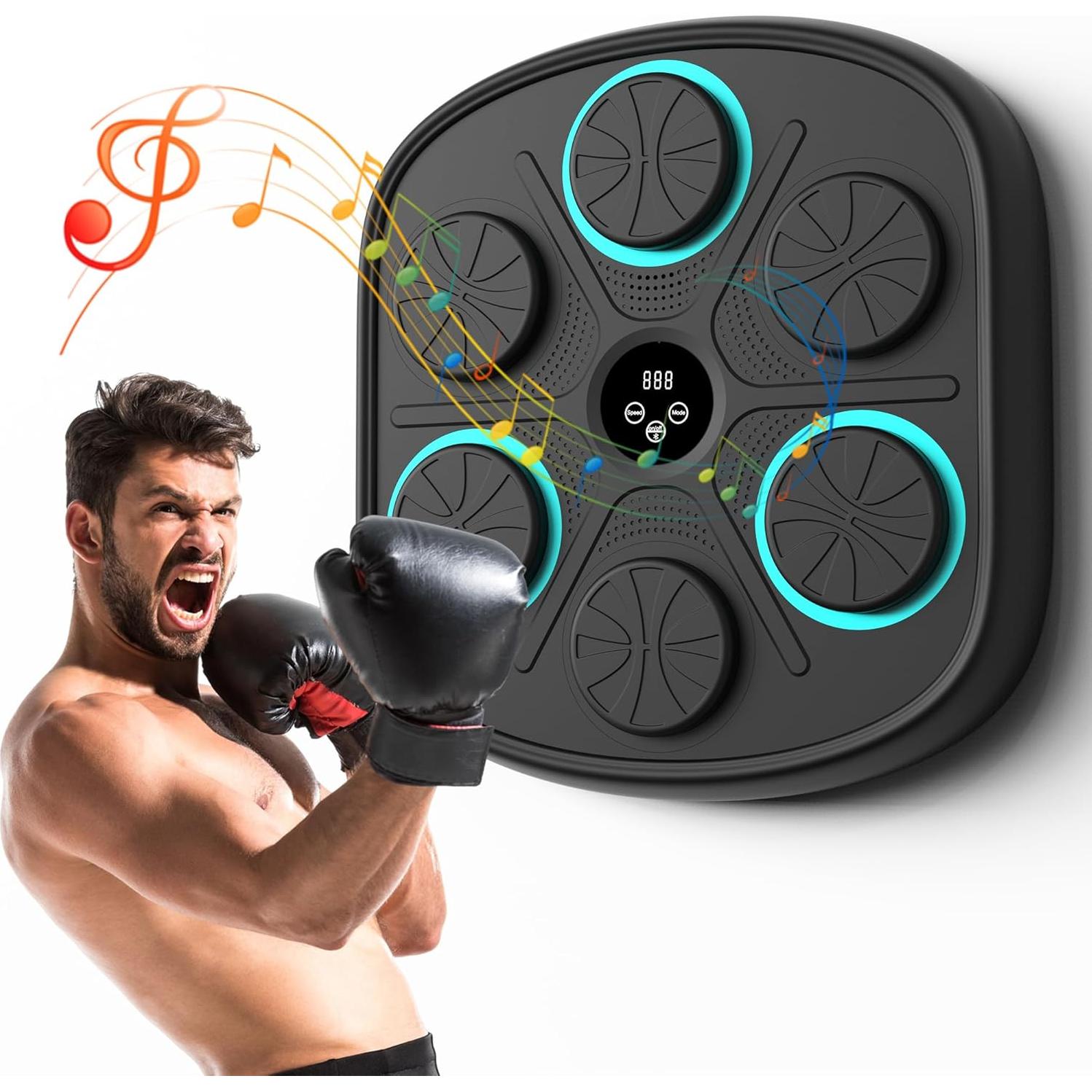 Máquina de Boxeo Musical FitMount MBT - Pared, LED, Guantes