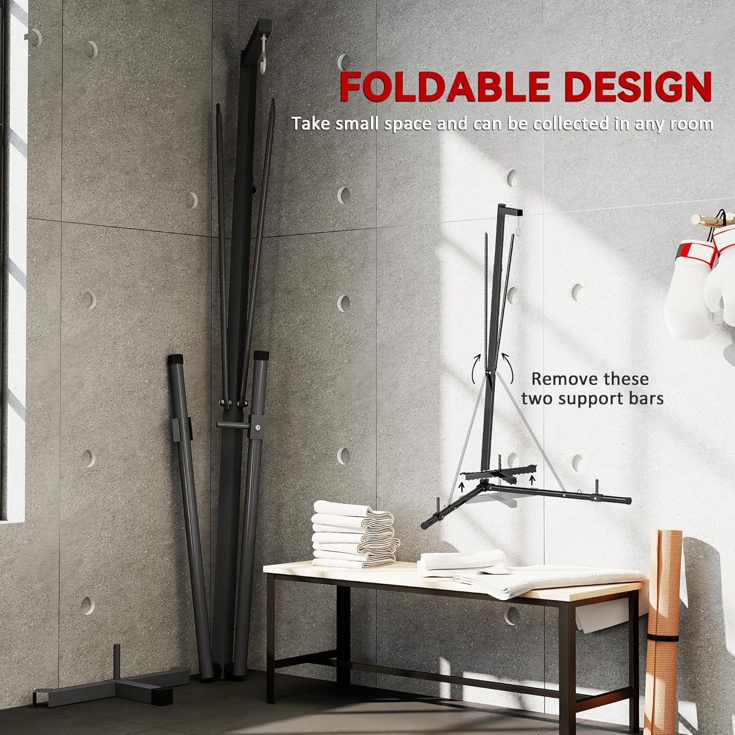 Soporte Plegable para Bolsa de Boxeo Soozier, Altura Ajustable 162-205 cm