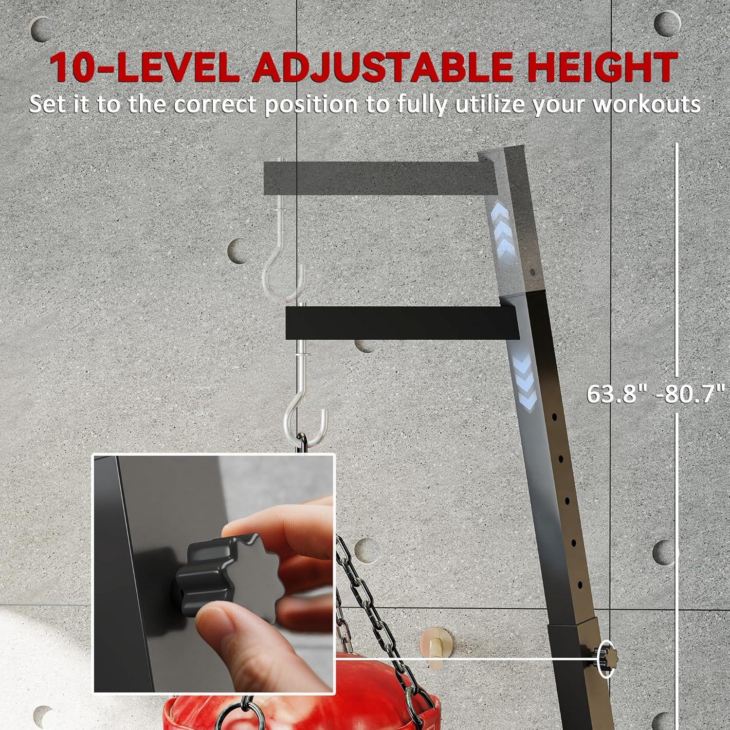 Soporte Plegable para Bolsa de Boxeo Soozier, Altura Ajustable 162-205 cm