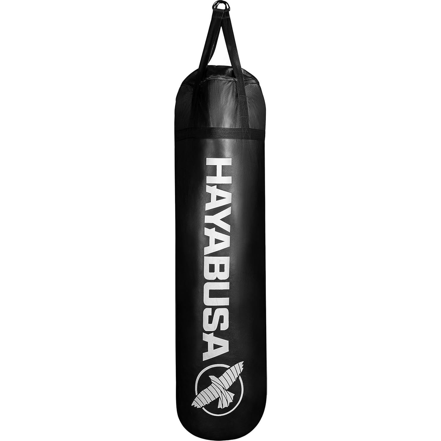 Saco de Boxeo Pesado Hayabusa 1.52m Cuero Negro Sin Llenar