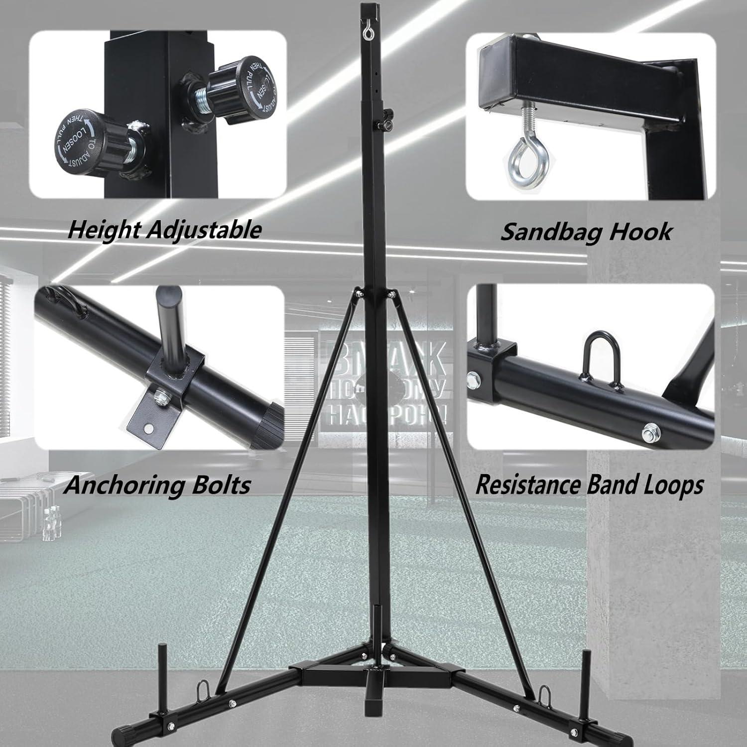 Soporte de Saco de Boxeo Ajustable Clevich - 68 kg, Acero