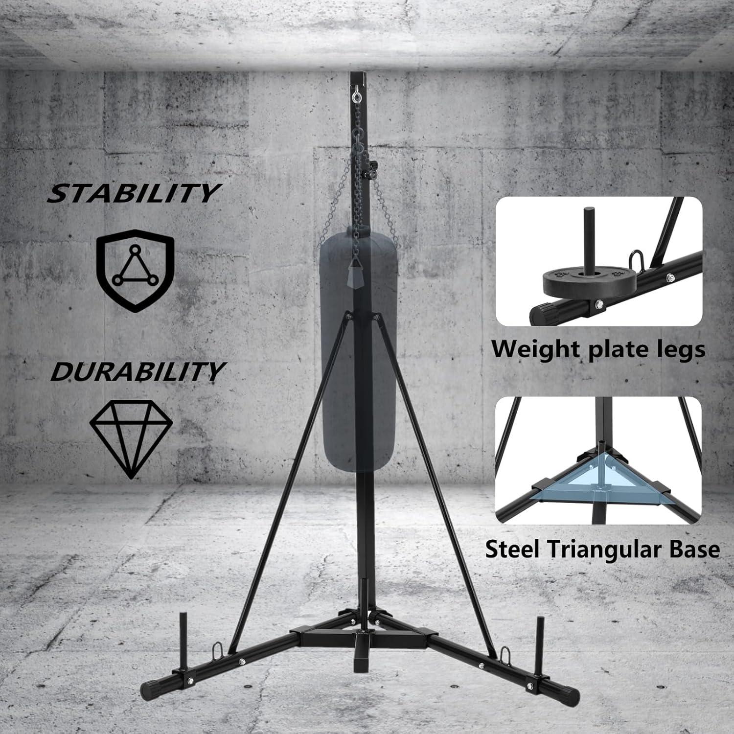 Soporte de Saco de Boxeo Ajustable Clevich - 68 kg, Acero