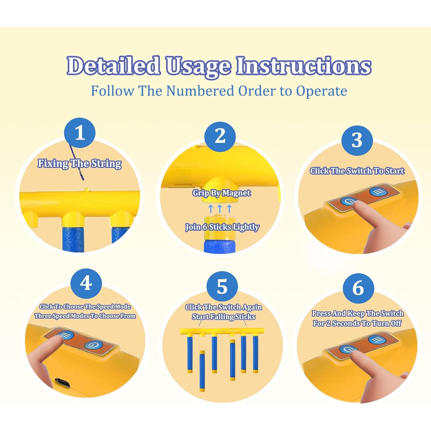 Juego de Coordinación Mano-Ojo MOVDRISPD con 6 Palos - Entrenador de Reflejos